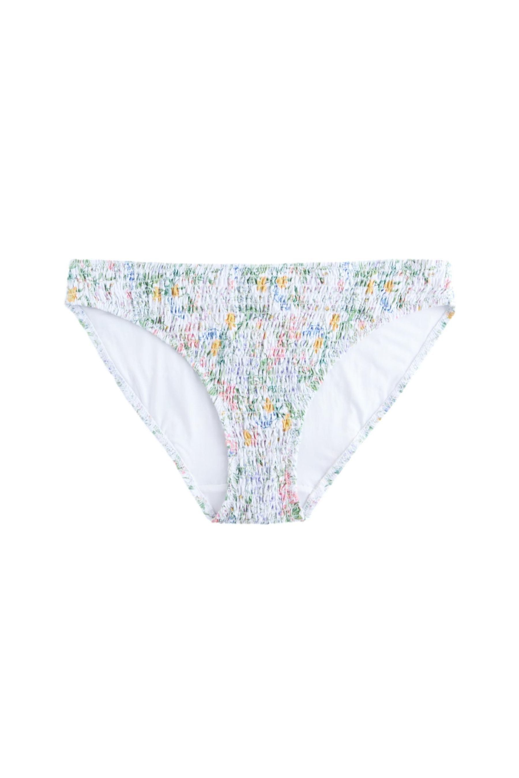 Bikini-Hose Gesmokte Bikinihose mit hohem Beinausschnitt
