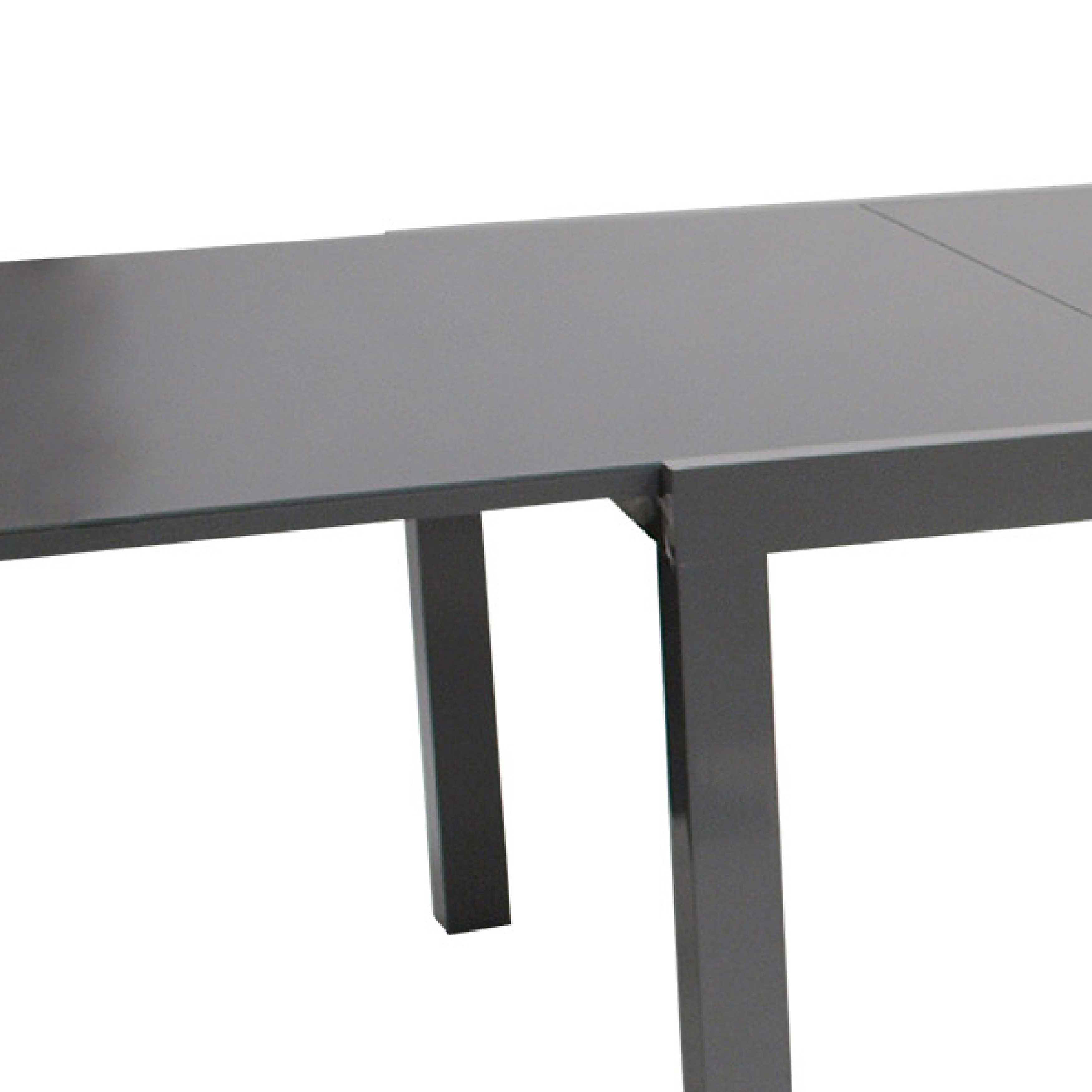 TPFGarden Gartentisch ASHFORD (Großer Ausziehtisch - Gestell Aluminium grau - Hochwertig verarbeitet, Tischplatte Glas grau bedruckt. Ausziehbar von 180cm auf 240cm), Esstisch - Terrassentisch - Maße (BxHxT): 100 x 75 x 180/240 cm