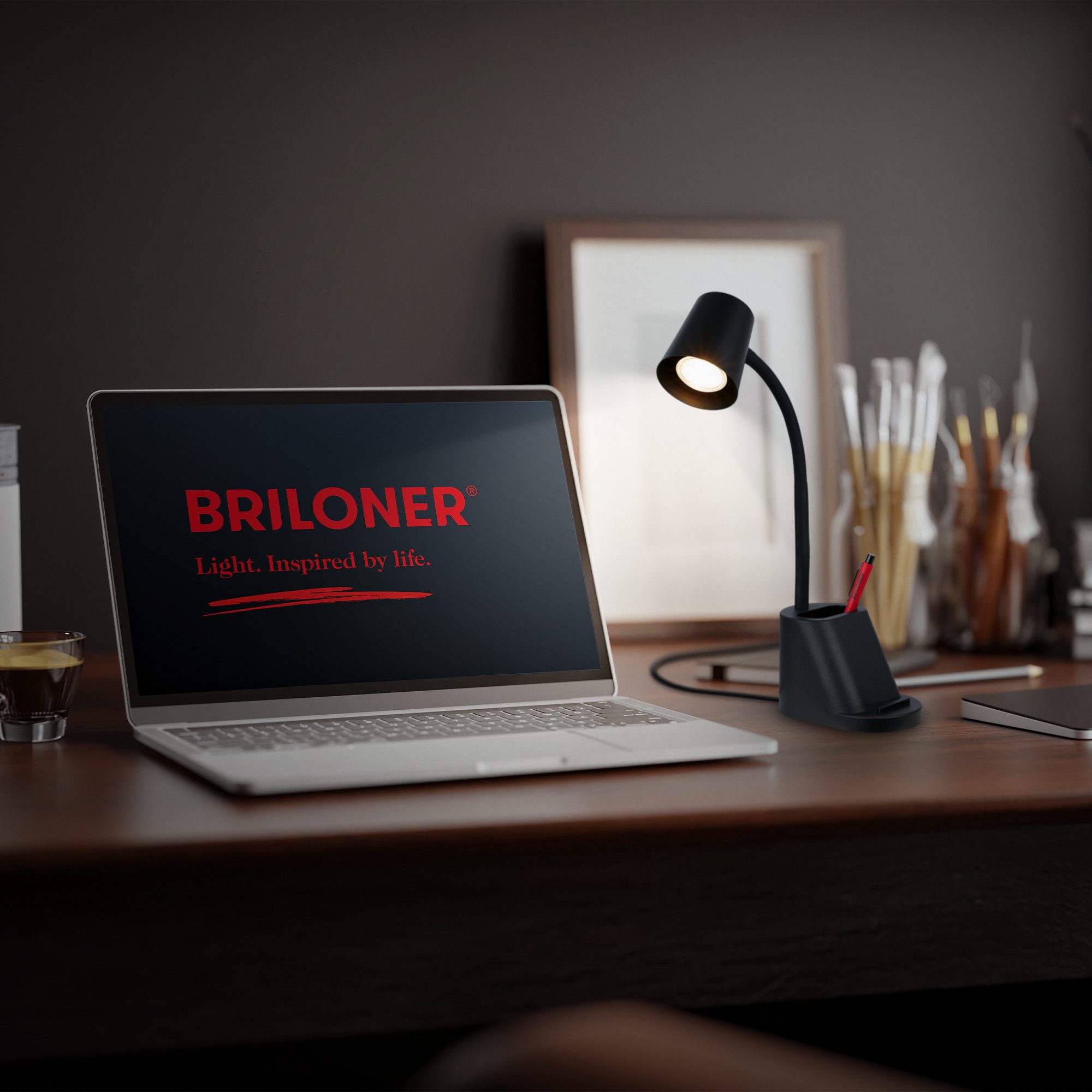 Briloner Leuchten Tischleuchte Tischlampe Leselampe Schreibtisch Home Office, ohne Leuchtmittel, 2700K - Extra - Warmweiß, Tischlampe 21 x 10 x 35,5 cm Weiß max. 9W Leselampe Büro Kinderzimmer