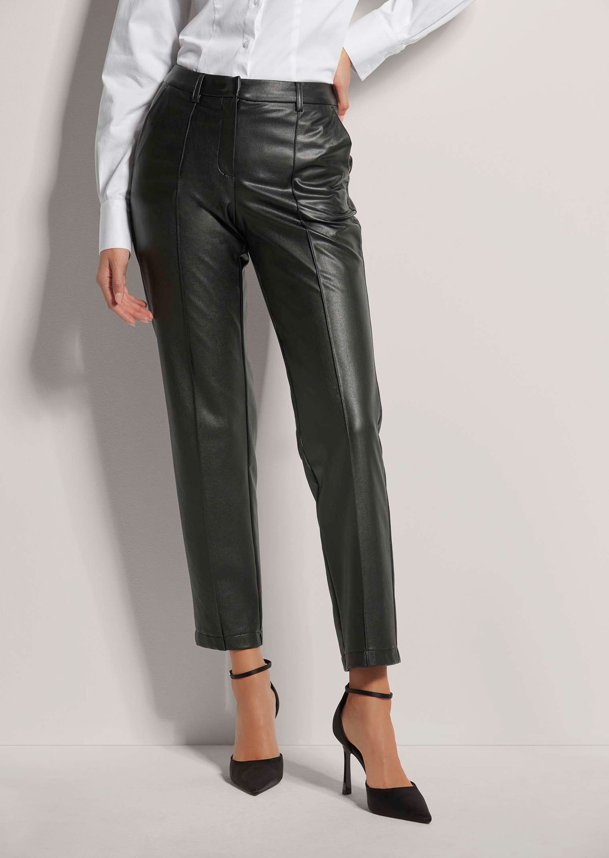 MADELEINE Stretch-Hose Kunstlederhose mit Biesen Luxus-Look-Hose mit Formbu günstig online kaufen