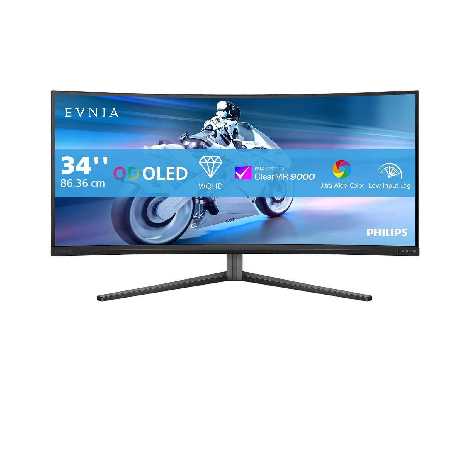 Philips 34M2C6500 Curved-Gaming-OLED-Monitor (86,4 cm/34 ", 3440 x 1440 px, WQHD, 0,03 ms Reaktionszeit, 175 Hz, OLED)