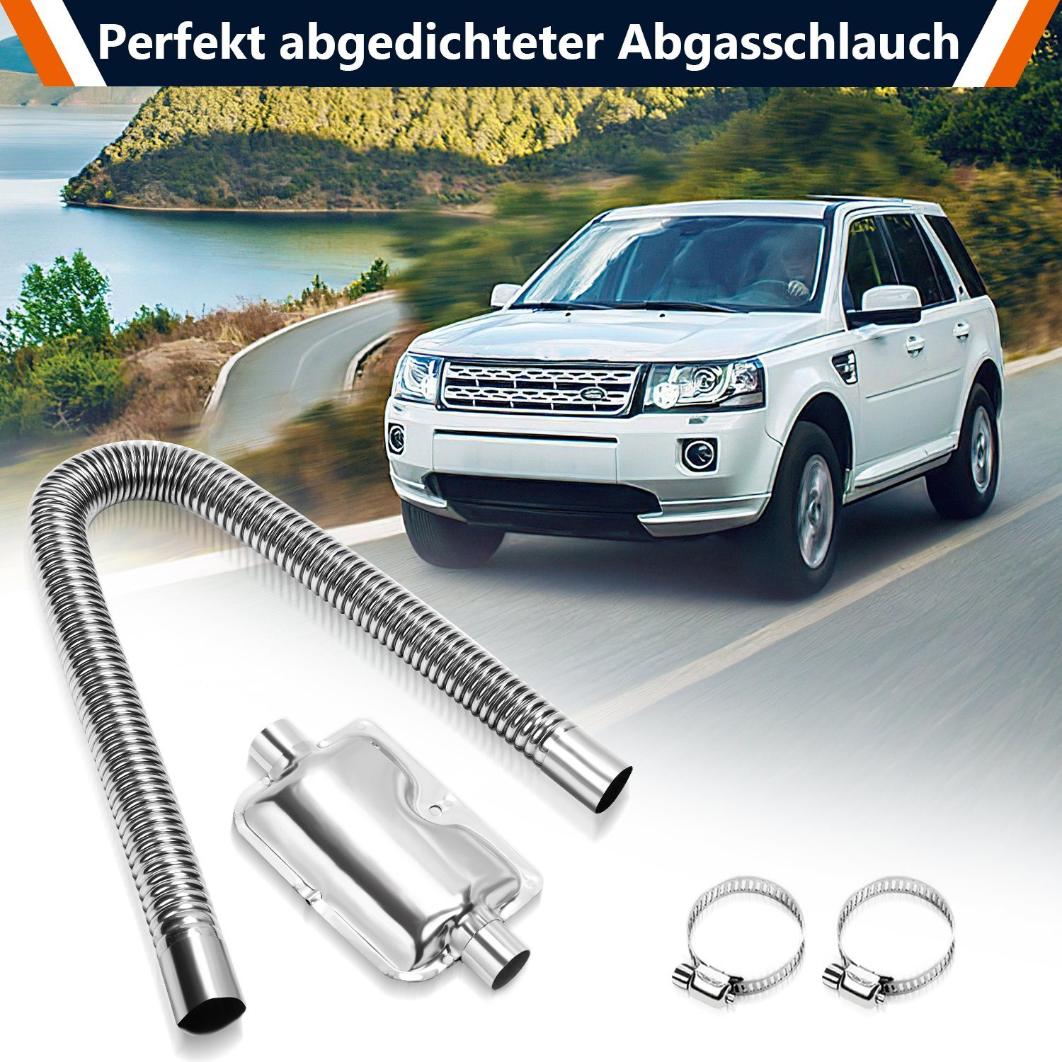 Lospitch Auspuff-Flexrohr Abgasschlauch für Stromerzeuger 60CM