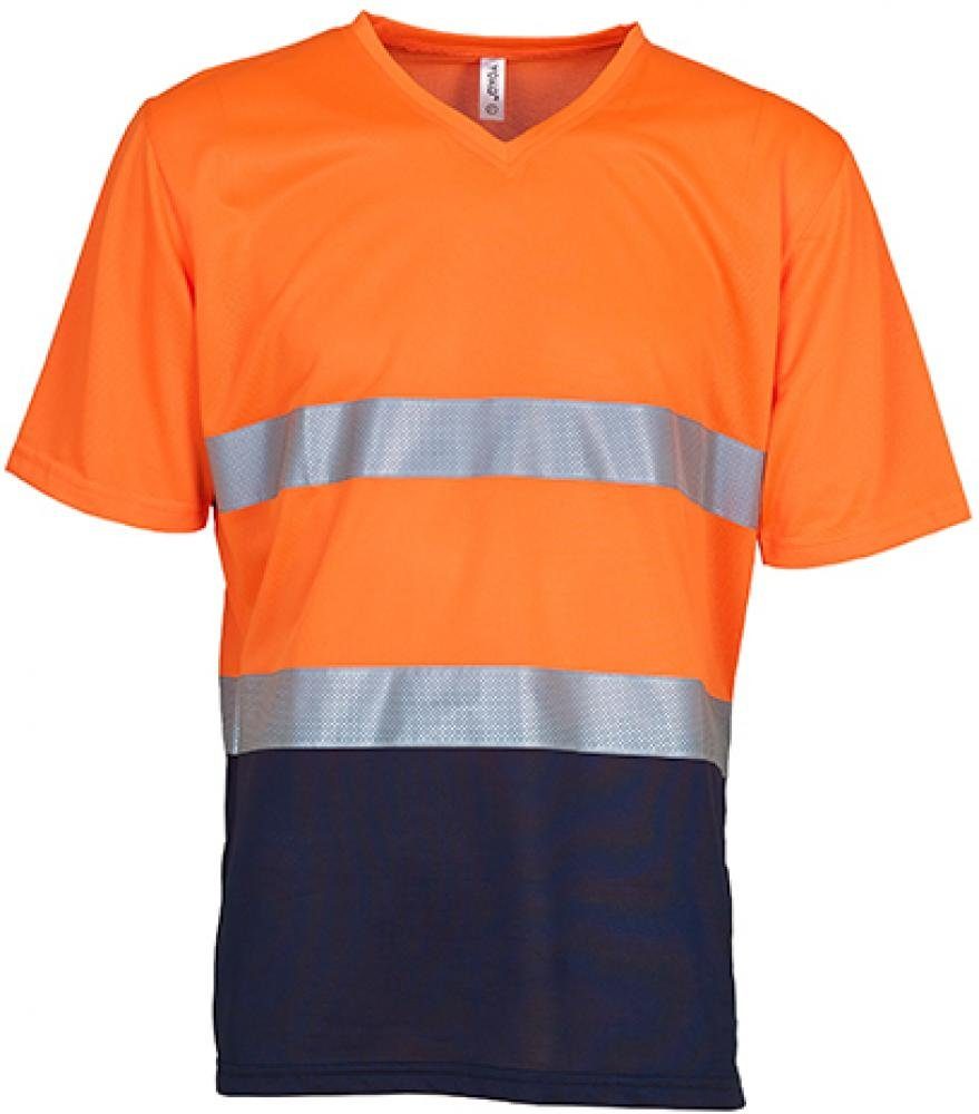 YOKO Warnschutz-Shirt Herren Hi Vis Top Cool Super Light V-Neck Arbeits T-Shirt