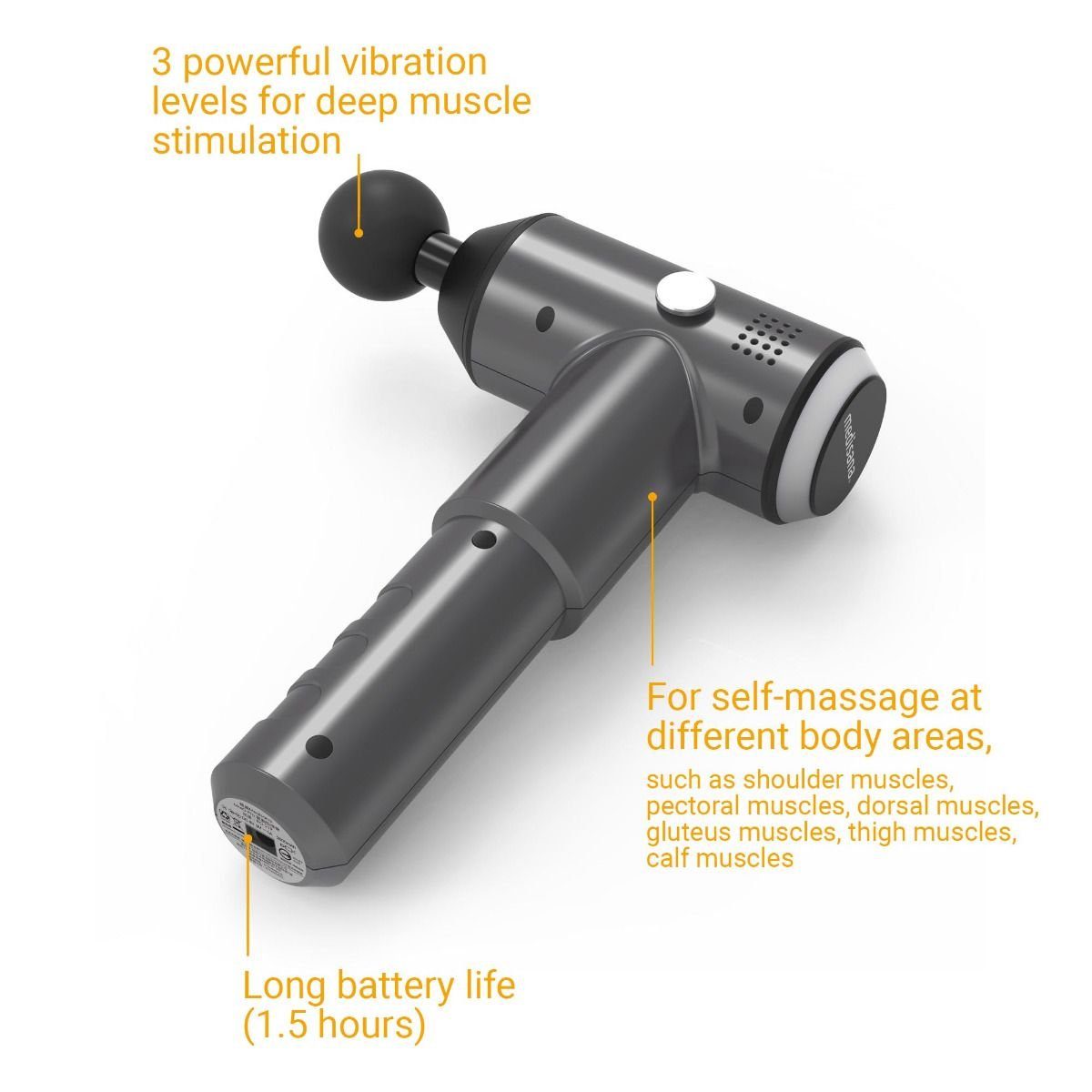 medisana Massagepistole Medisana MG 500 Massage Gun Pro - 4 Massageaufsätze - Reisekoffer, MG 500, 3 Aufsätzen, 4 Massageaufsätze