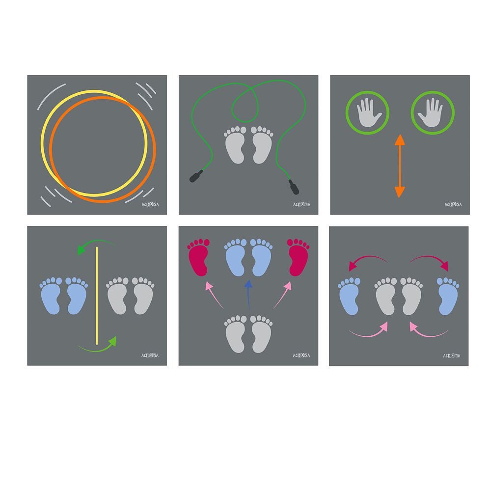 ACHOKA® Kinderteppich Spielmatten-Set Stationen, Für Kindergarten und Schule