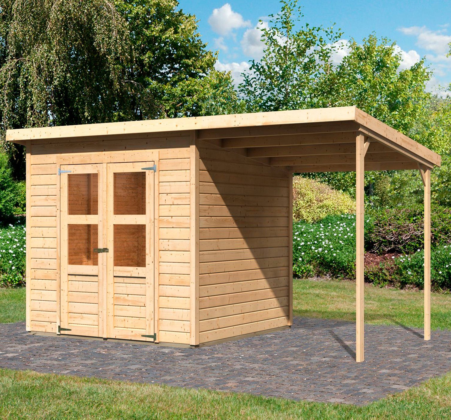 Karibu Gartenhaus Baggersee 3, BxT: 390x236 cm, (Set)