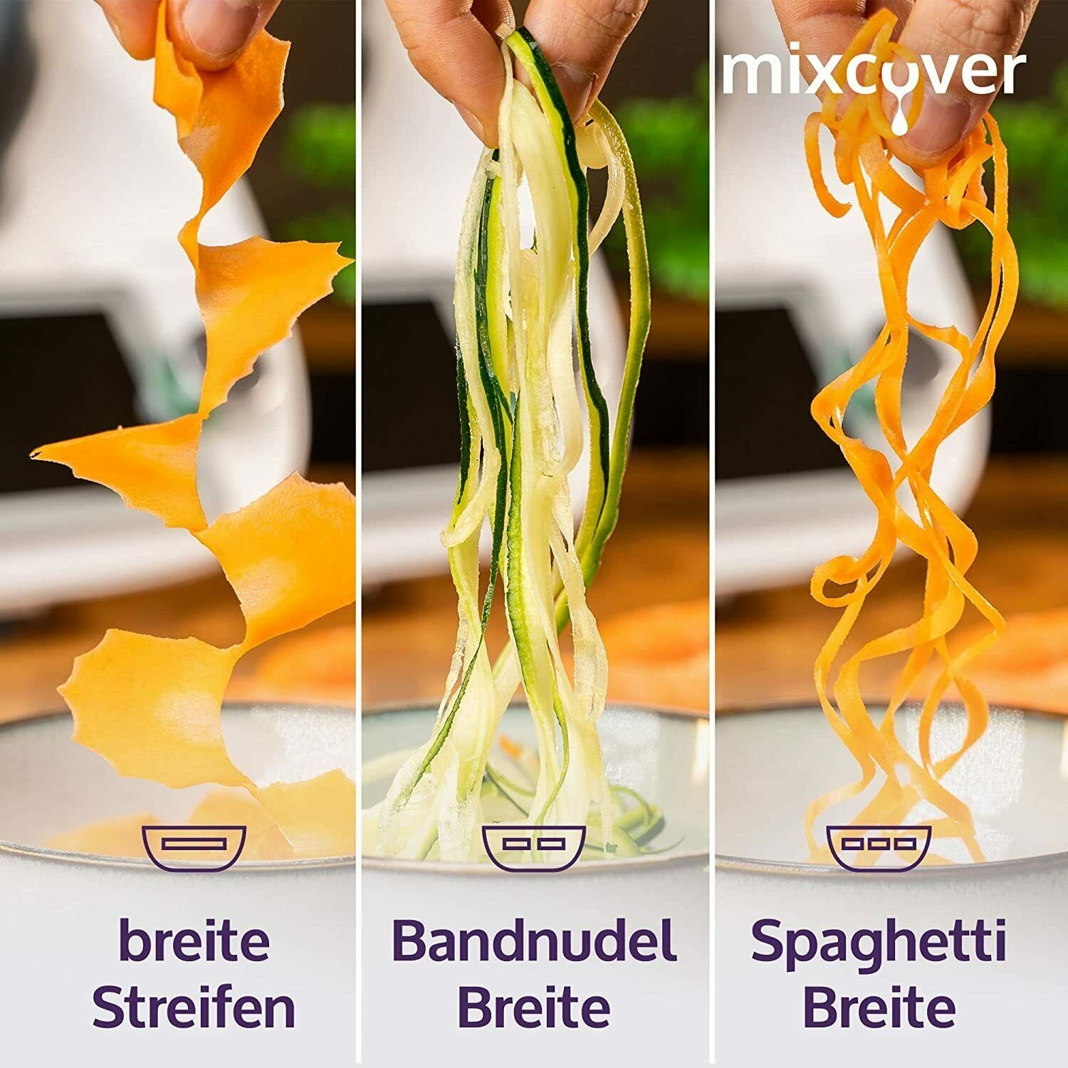 TM5 Mixcover mit Küchenmaschinen-Adapter schneiden Spiralschneider mixcover TM6 kompatibel Thermomix Gemüsenudeln