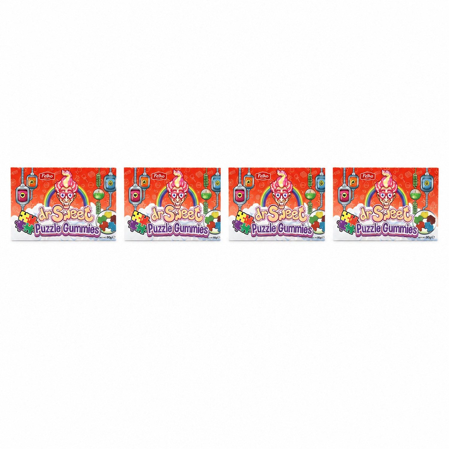Süßigkeit, 4 x 90 g, Puzzle Gummies