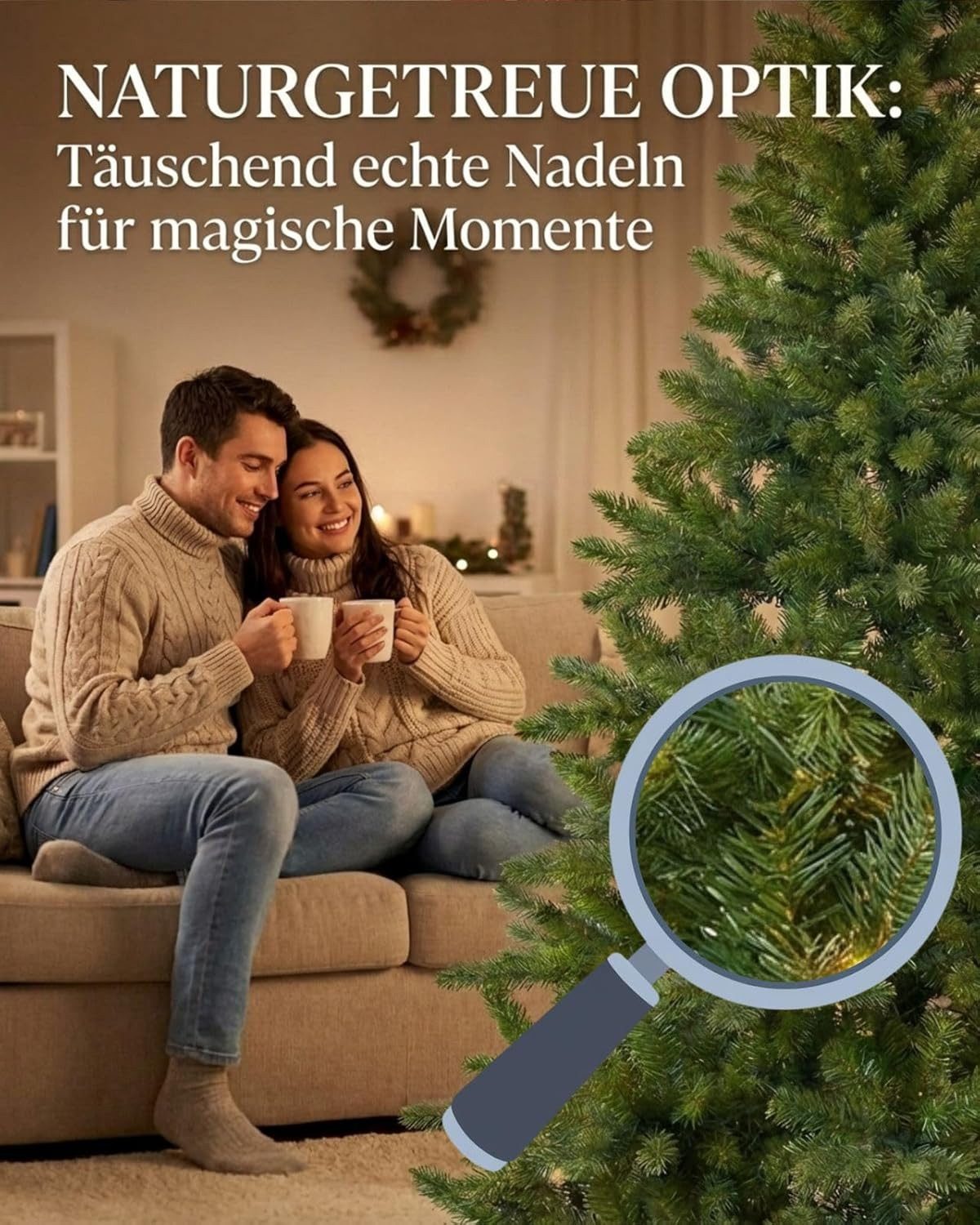 DILUMA Künstlicher Weihnachtsbaum Spritzguss Weihnachtsbaum Künstlich wie echt Tannenbaum Christbaum – Bild 2 von 5