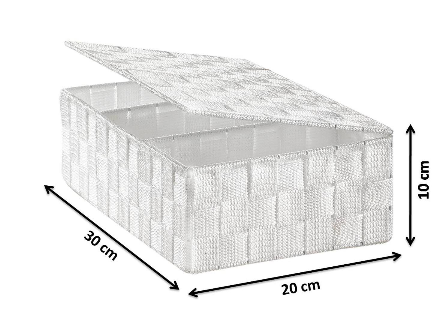 Kobolo Aufbewahrungskorb Regalkorb weiß mit Deckel Nylon auf Metallrahmen günstig online kaufen