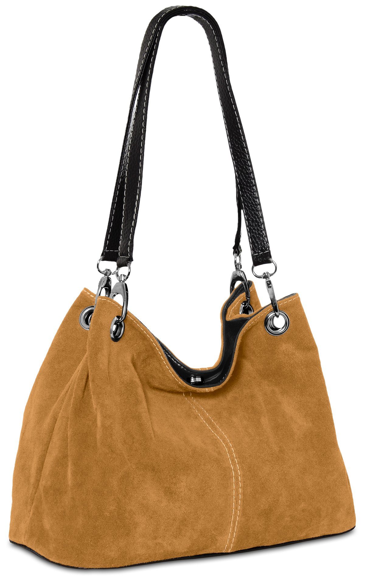 Caspar Schultertasche TL621 klassische Damen Wildleder Handtasche, hergestellt in Italien