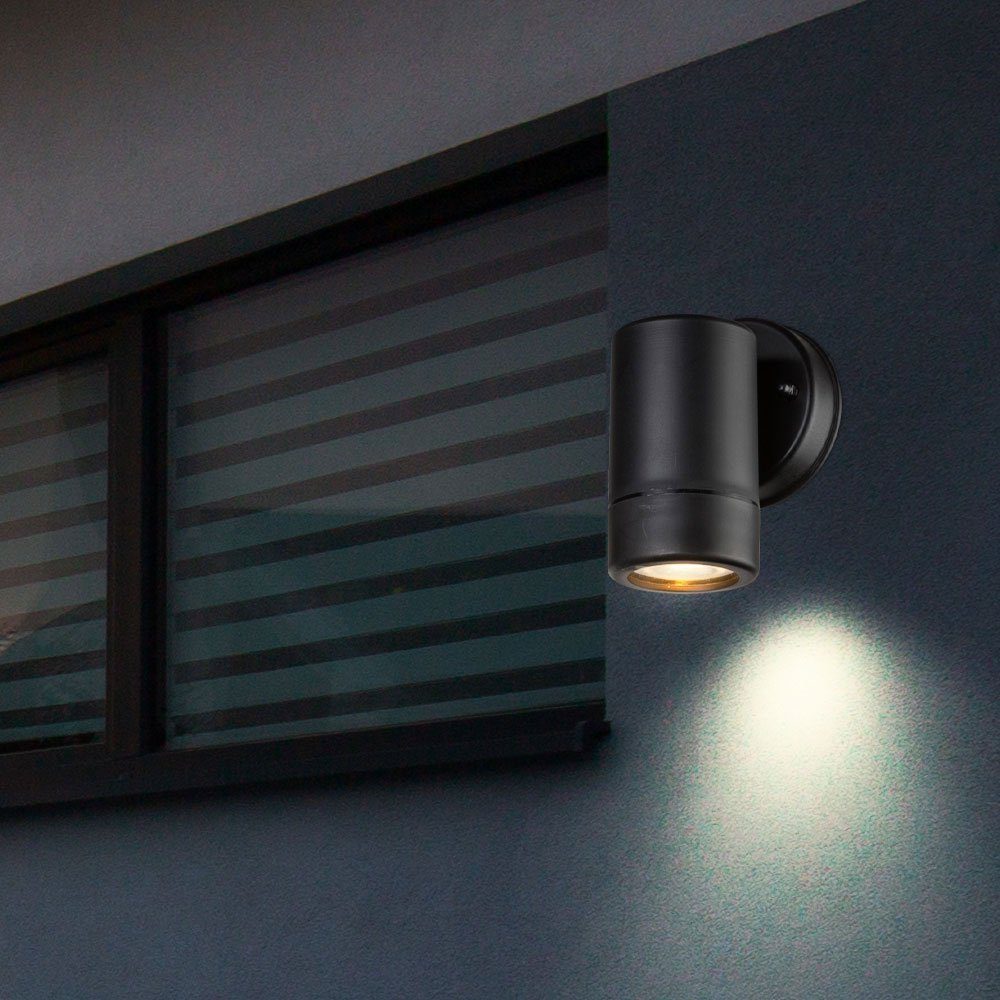 etc-shop Design Leuchtmittel IP44 schwarz Strahler Down Außen inklusive, Bereich Terrassen Leuchte Wand Außen-Wandleuchte, nicht