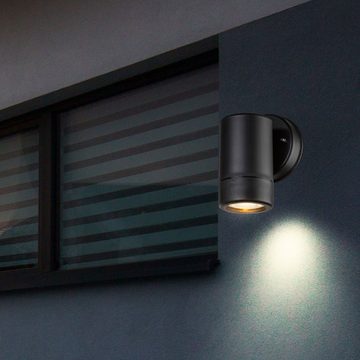 etc-shop Außen-Wandleuchte, Leuchtmittel nicht inklusive, Design Außen Bereich Wand Leuchte Down Strahler schwarz Terrassen IP44