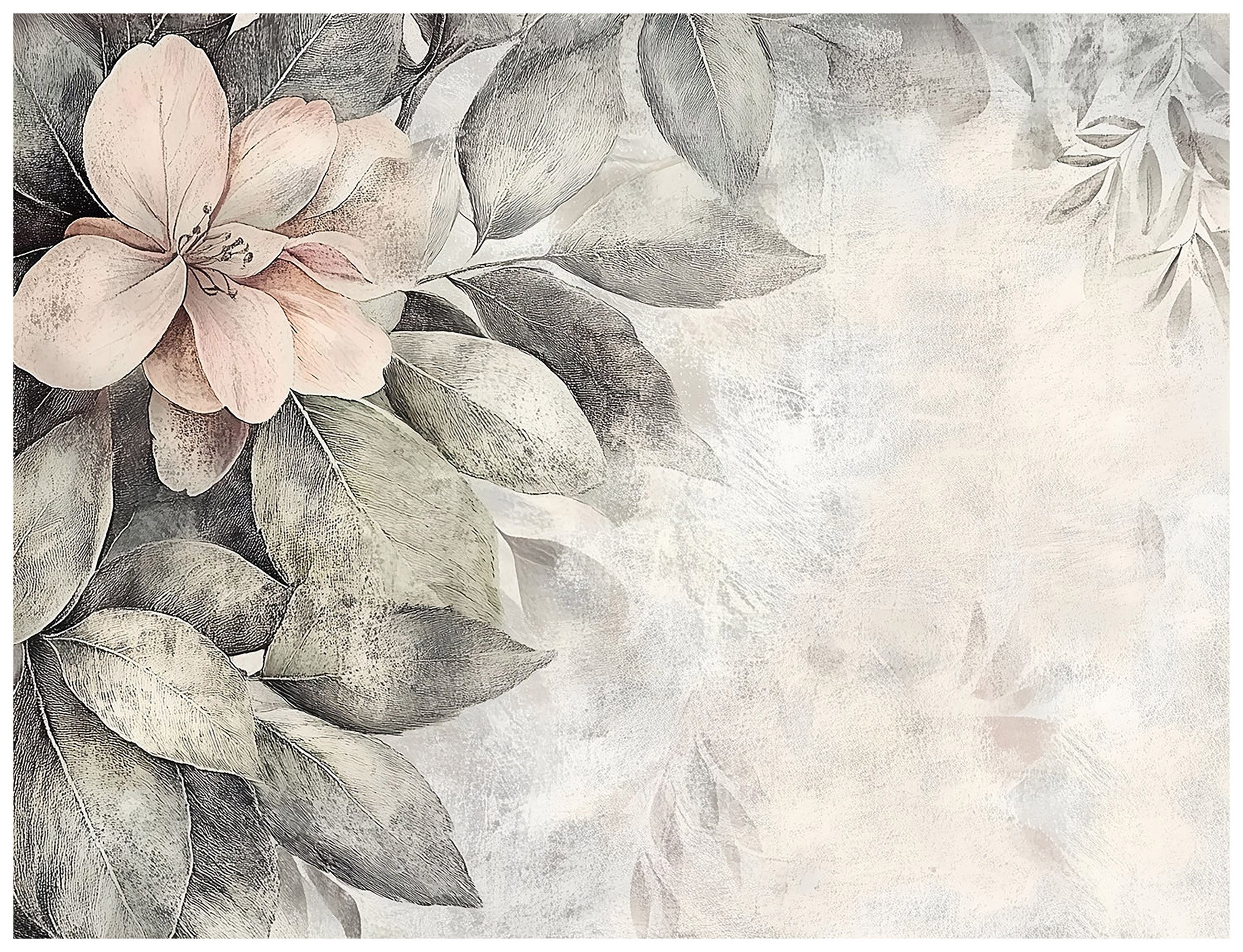 Fototapete Blätter Blumen Vintage Vlies Tapete Wohnzimmer Schlafzimmer Wandtapete