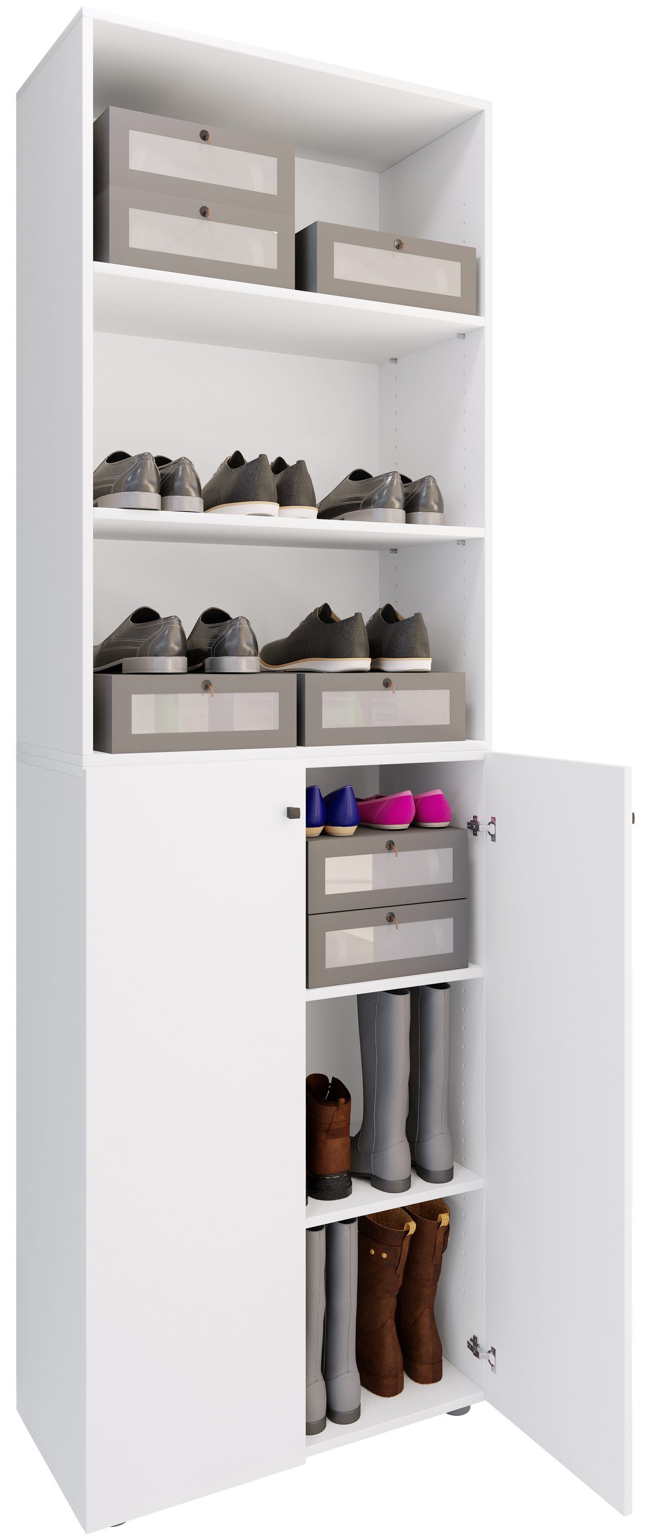 VCM Schuhschrank XL Holz Großer Schuhschrank Schuhkommode Lona 6