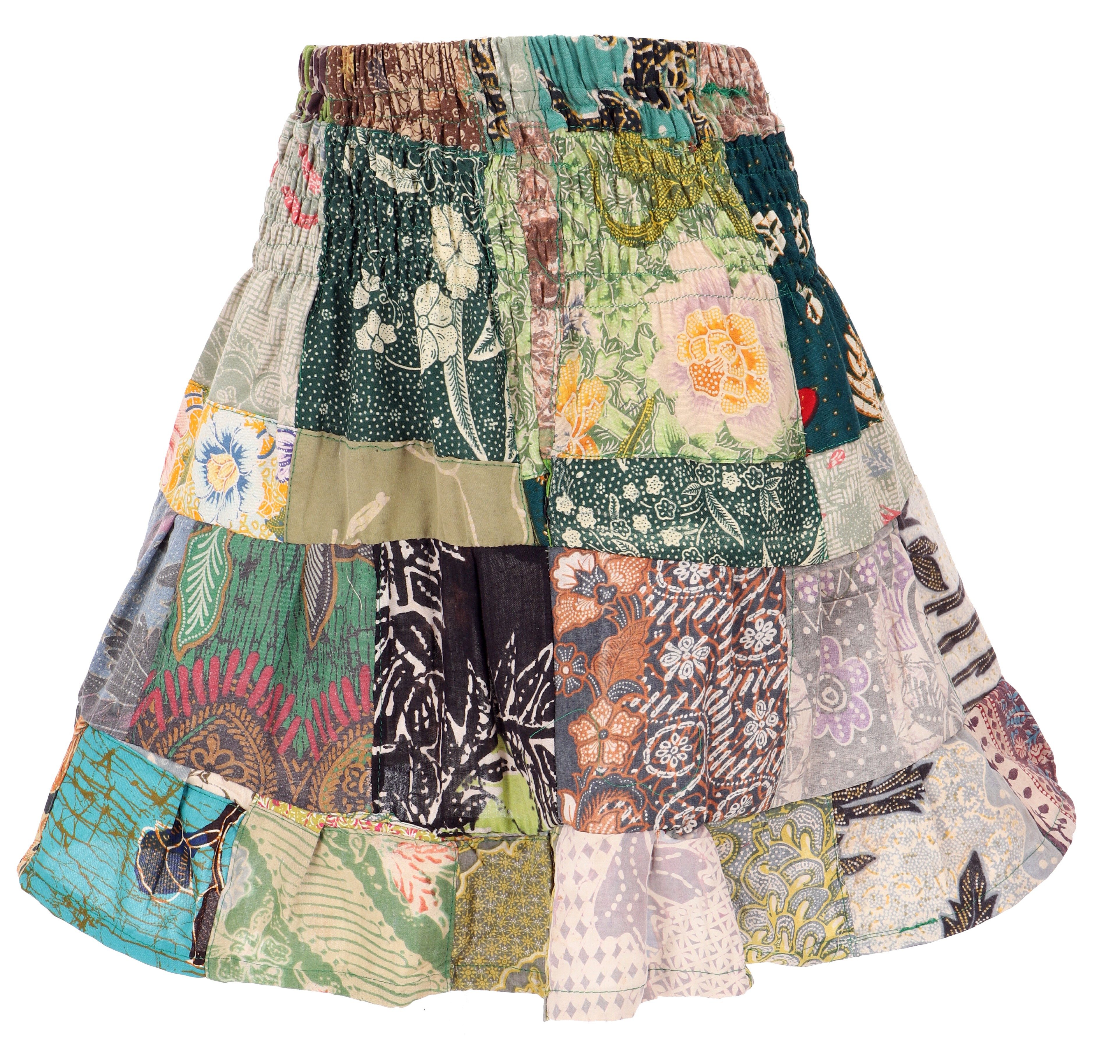 Guru-Shop Minirock Weit schwingender upcyceling Patchwork.. günstig online kaufen