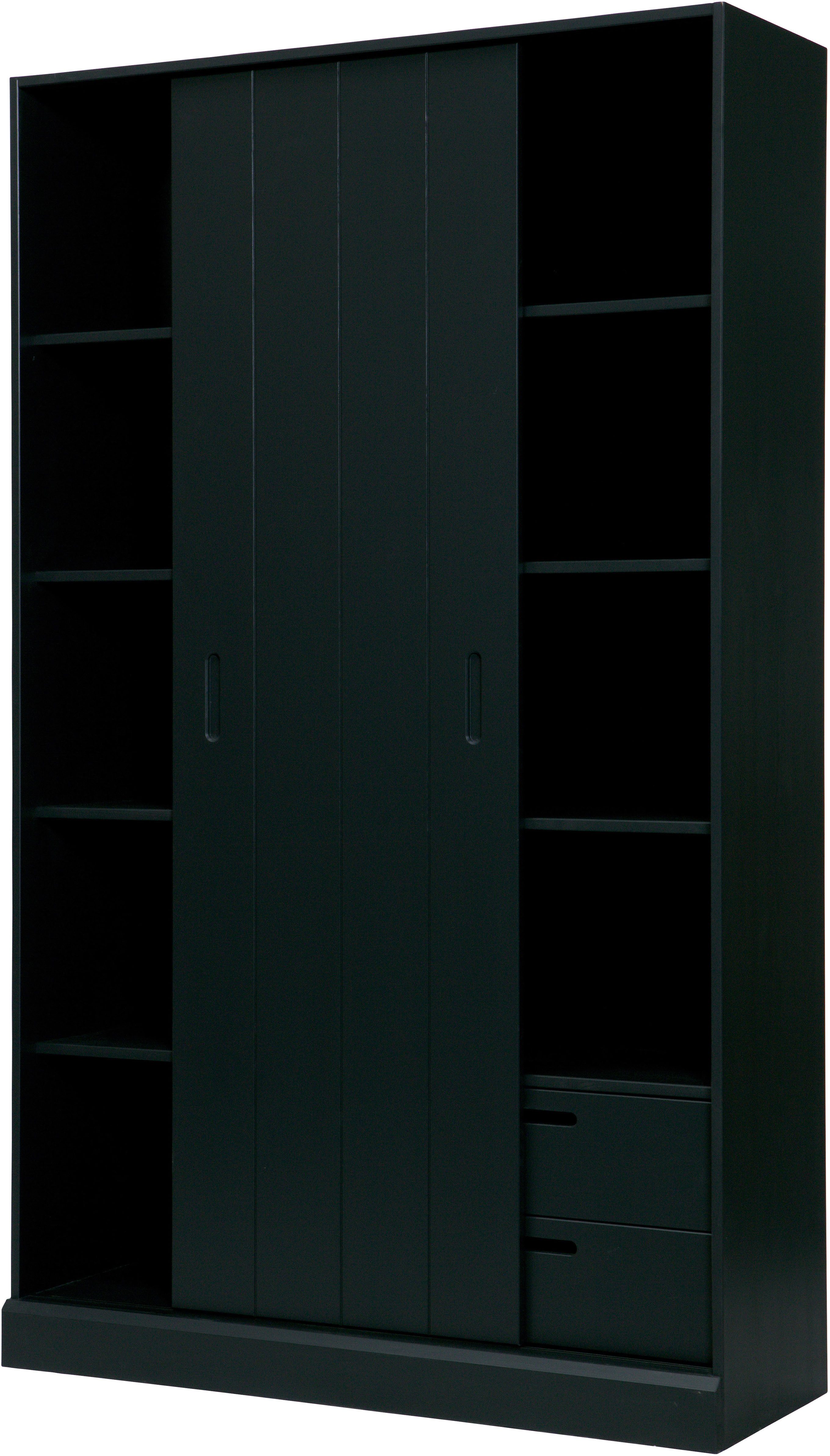 WOOOD Mehrzweckschrank Move Massivholz Kiefernholz mit Schiebetür geschliffen 200x120x42 cm Einfach zu montieren, Tragkraft 15 kg pro Boden, sichtbare Maserung