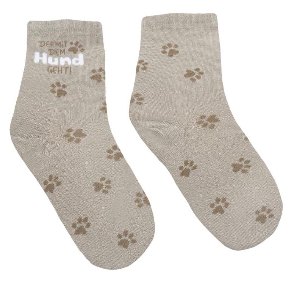 Sheepworld Freizeitsocken Zaubersocken "Hund Mann" grau/braun günstig online kaufen