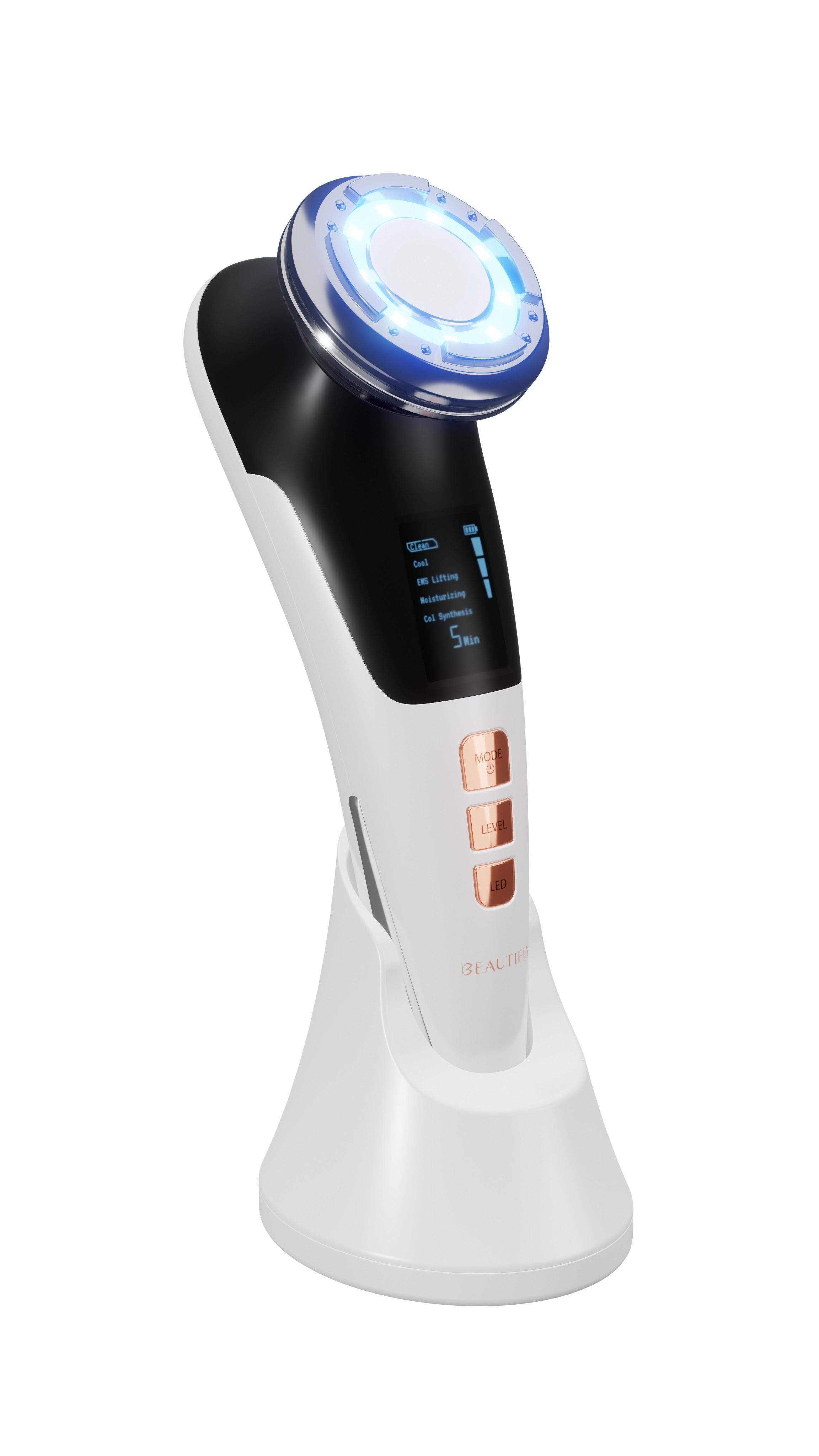 BEAUTIFLY Elektrische Gesichtsreinigungsbürste B-GLOSSY-PRO 8in1 Mesotherapie nadellos mehr