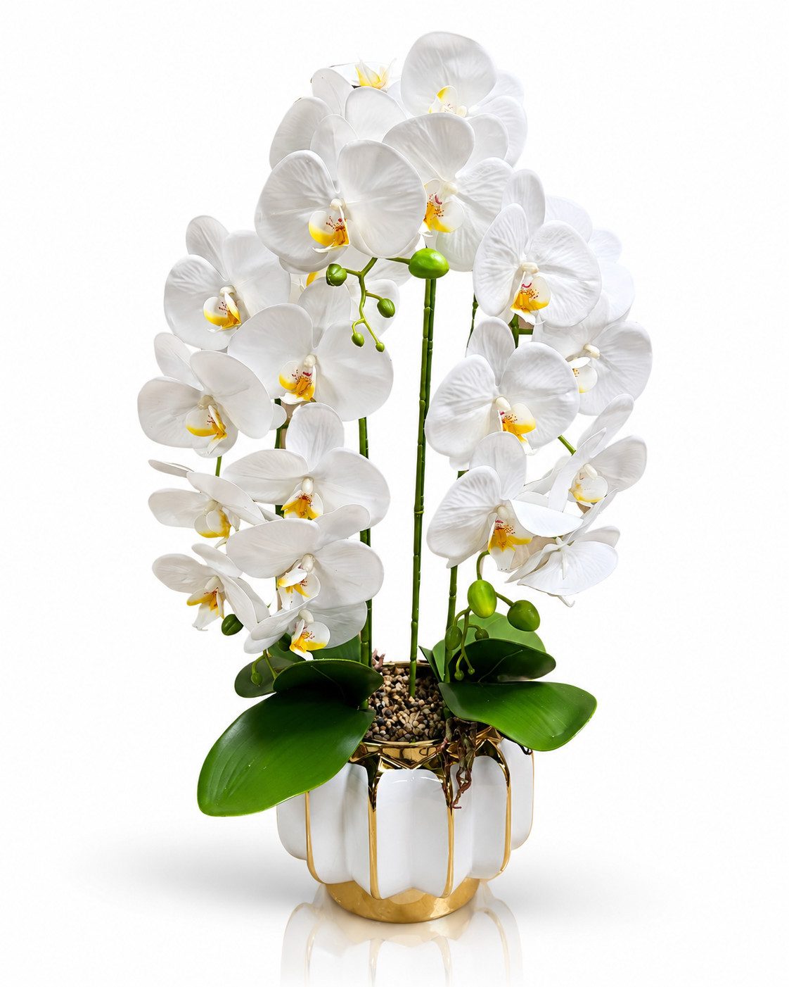 Kunstorchidee PASCH® Orchidee künstlich wie echt in Hochglanz-Keramiktopf Orchidee, PASCH, Hochglanz Keramiktopf