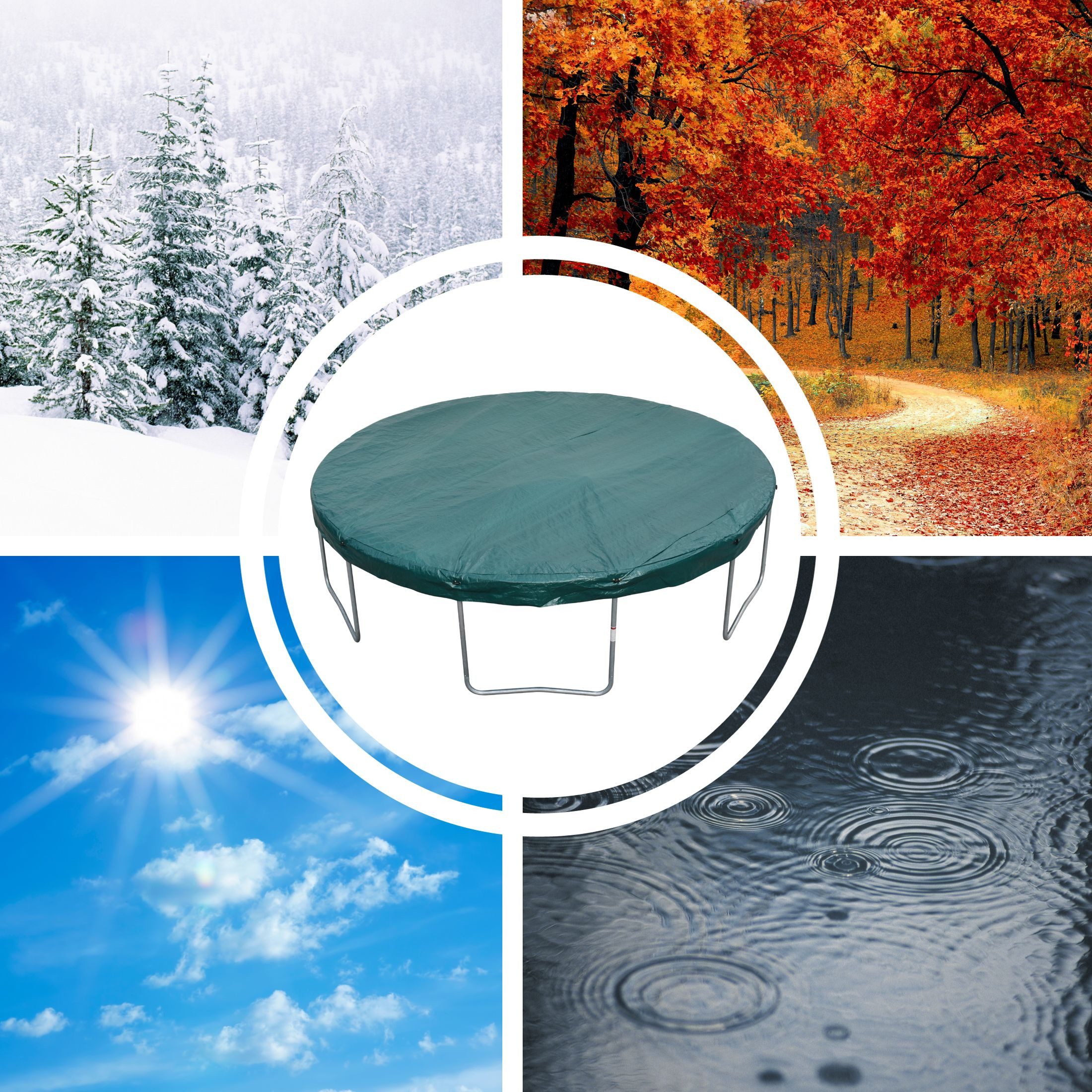 Zero Gravity Gartentrampolin Abdeckung Winter, Ø183,244,305,366,427cm, Reißfest, Wasserdicht, Ø 244 cm, Zuverlässiger Schutz vor Schnee, Regen, Sonne, Laub