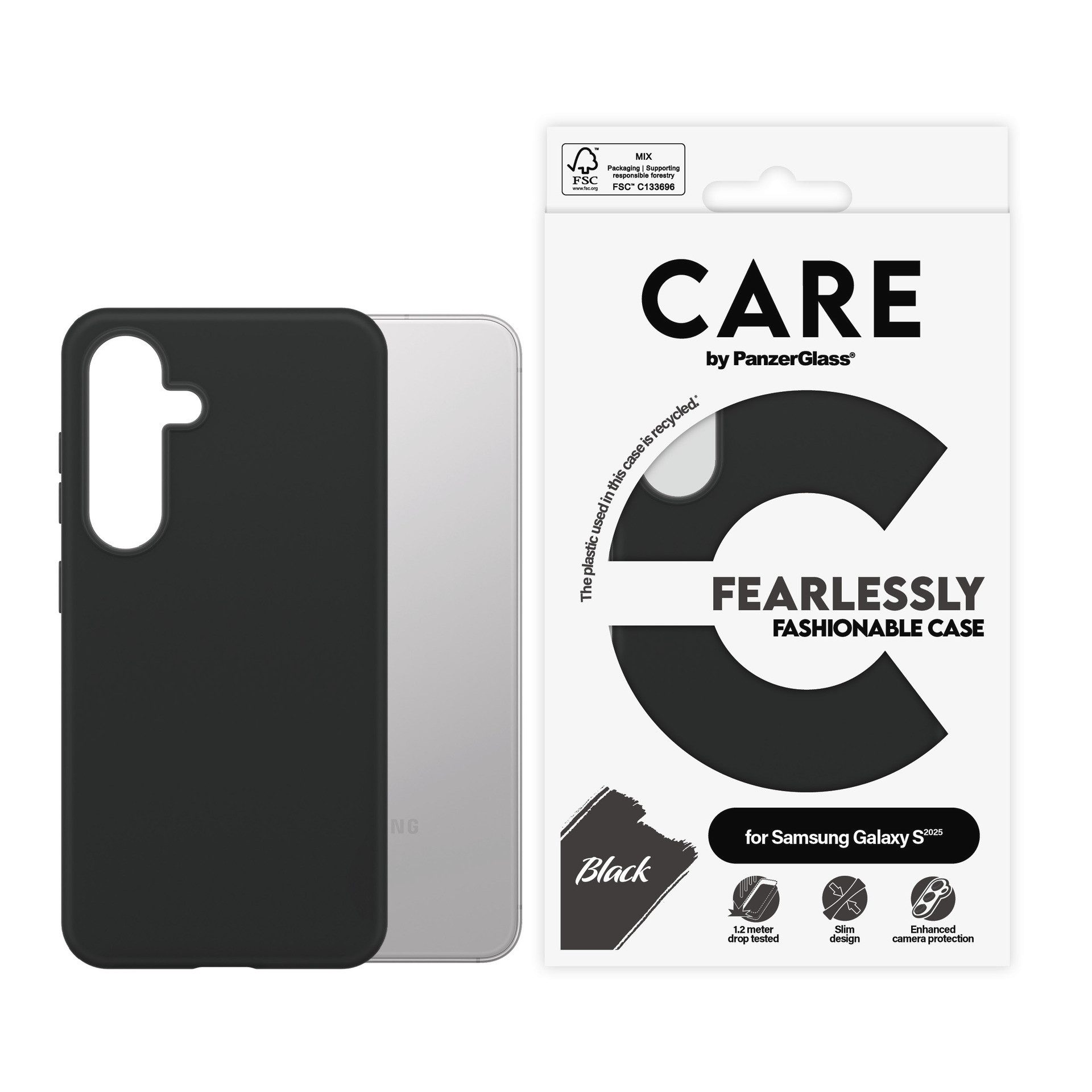 CARE by PanzerGlass Handyhülle Fearlessly Fashionable Case für Samsung Galaxy S25, Backcover, Schutzhülle, Handyschutzhülle, Case, Schutzcase, stoßfest