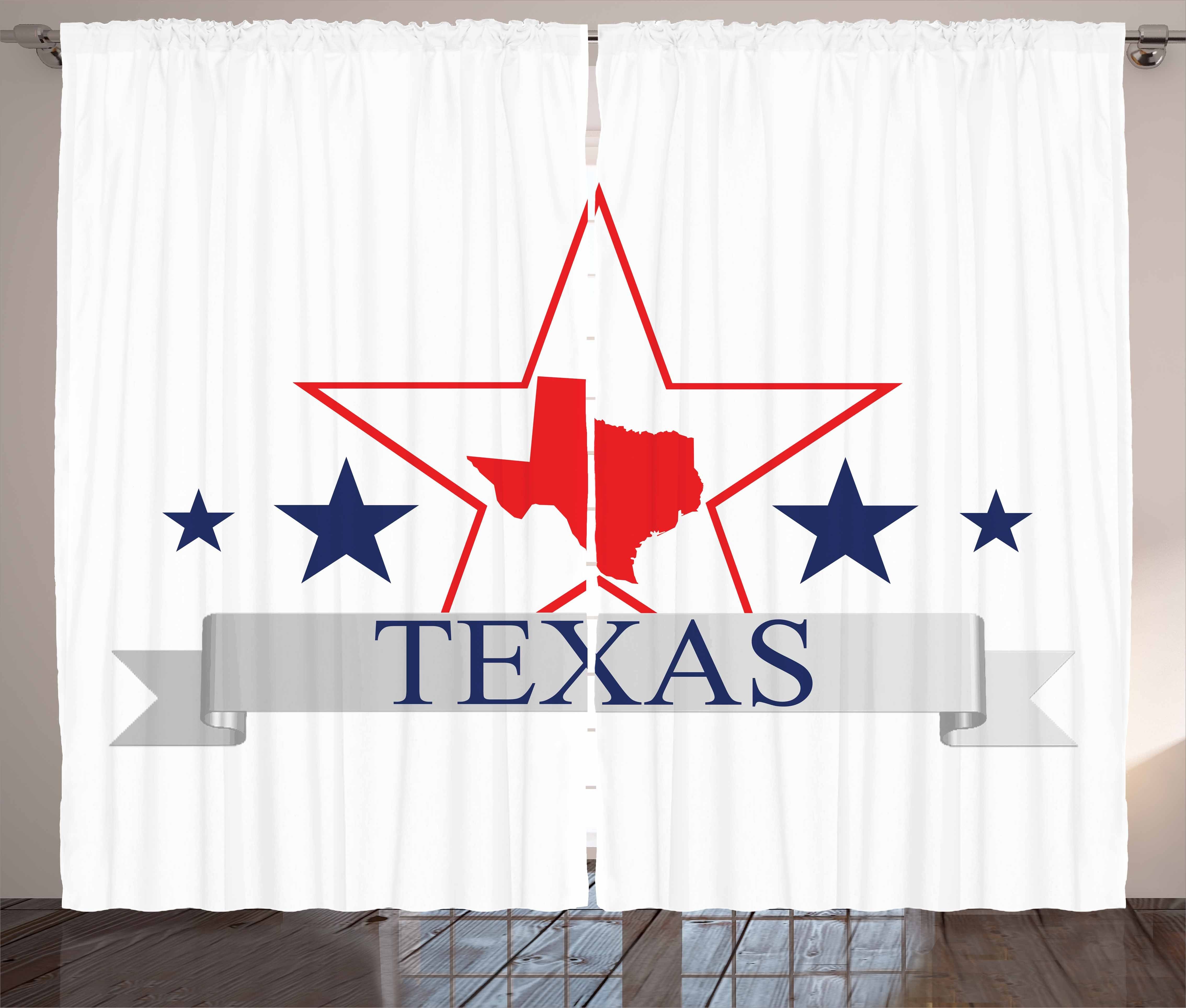 Gardine Schlafzimmer Kräuselband Vorhang mit Schlaufen und Haken, Abakuhaus, Texas Star Amerikanisch Karte Muster