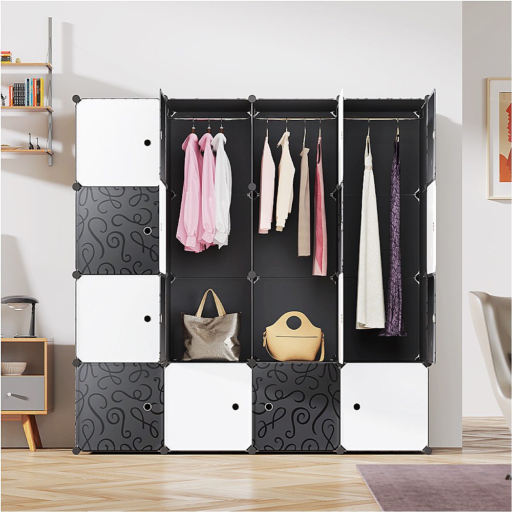 Bellavio Kleiderschrank 16 Fächer Würfel Schrank günstig online kaufen