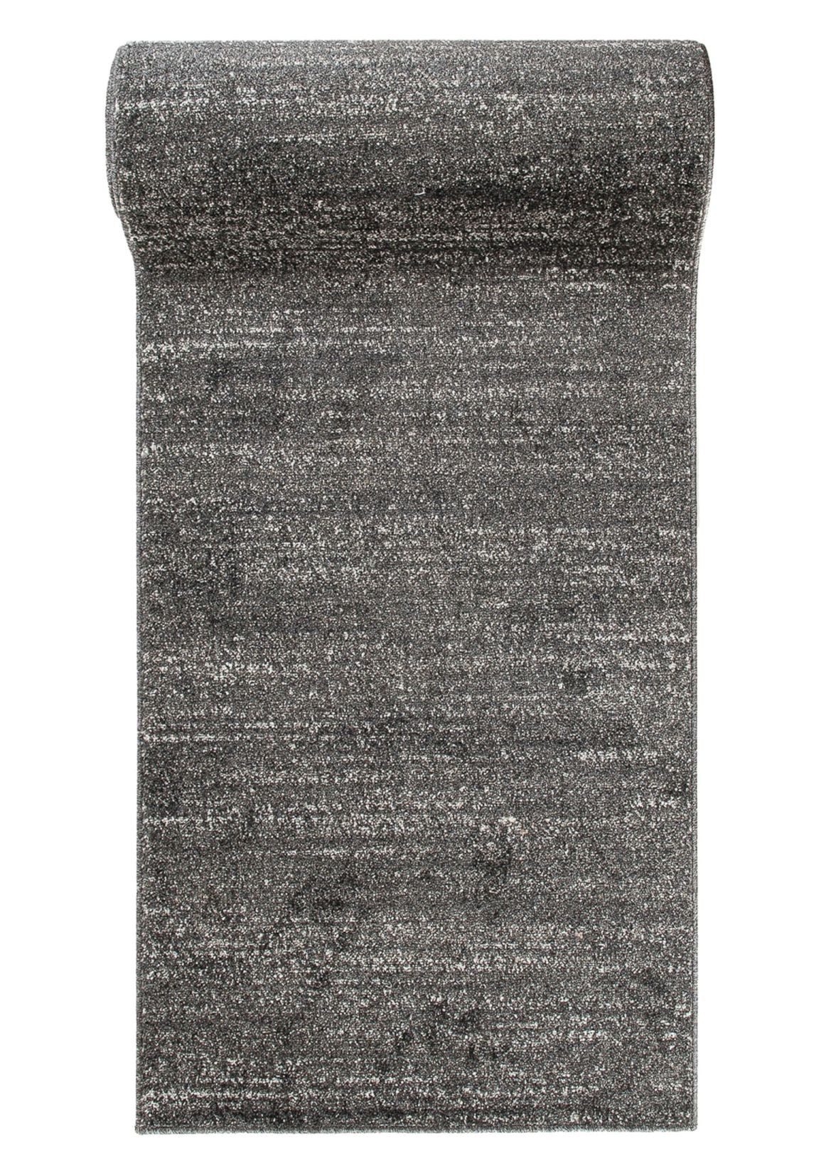 Mazovia Läufer Modern Einfarbig Schwarz Anthrazit Flur, Schlafzimmer, Diele, Fußbodenheizung