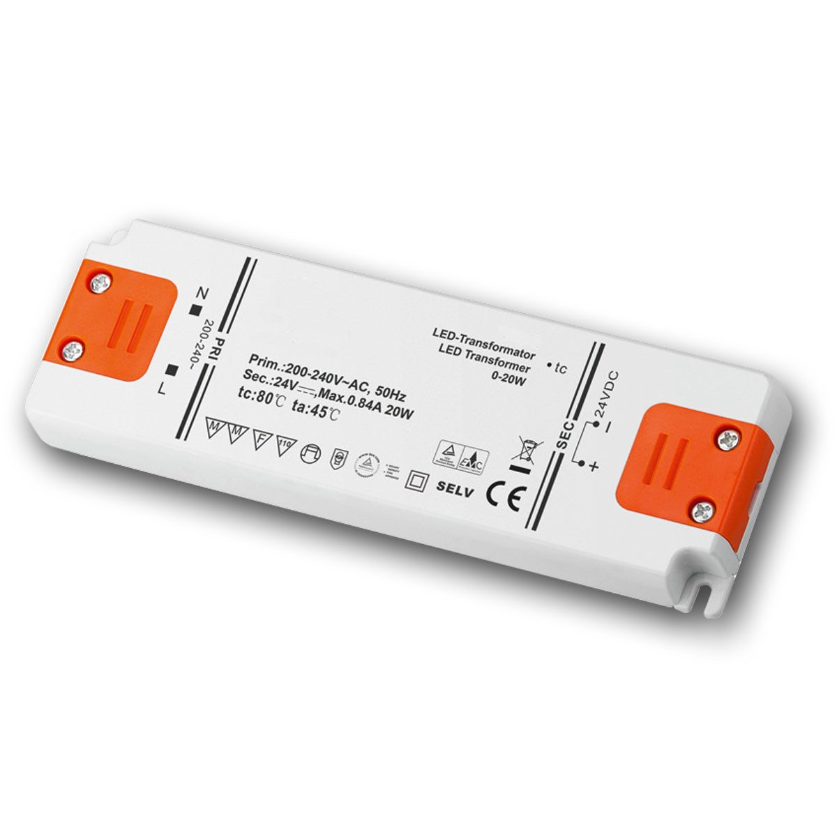Goobay LED Slim-Transformator 24V DC, 0-20W, IP20, Trafo LED Trafo