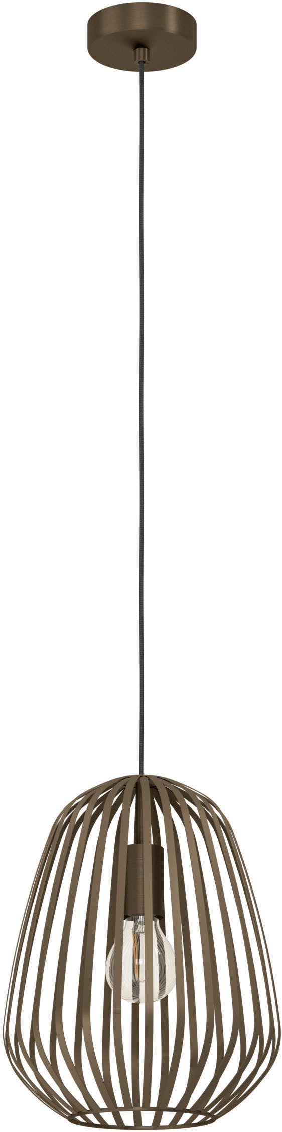 EGLO Hängeleuchte ESPINAL Pendellampe - Stahl - E27 - 1X40W - IP20, ohne Leuchtmittel, Hängelampe, Deckenlampe, Wohnzimmer, Esszimmer, H110 x Ø28 cm