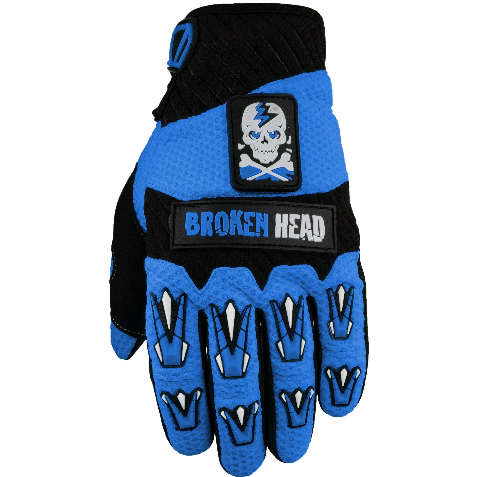 Faustschlag Broken Head Weiteneinstellung blau Motorradhandschuhe