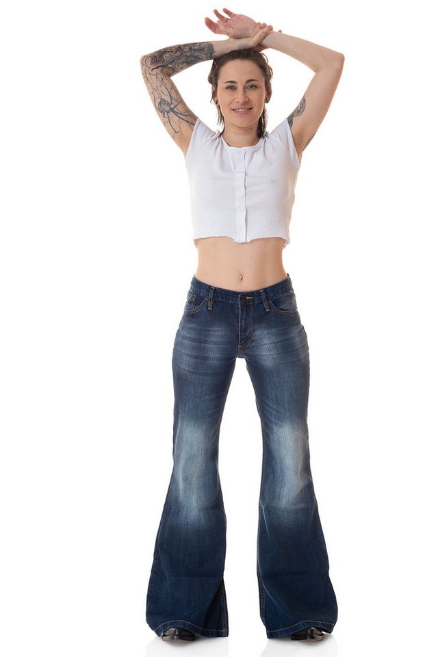 Comycom Schlagjeans Damen Jeans STAR BURN
