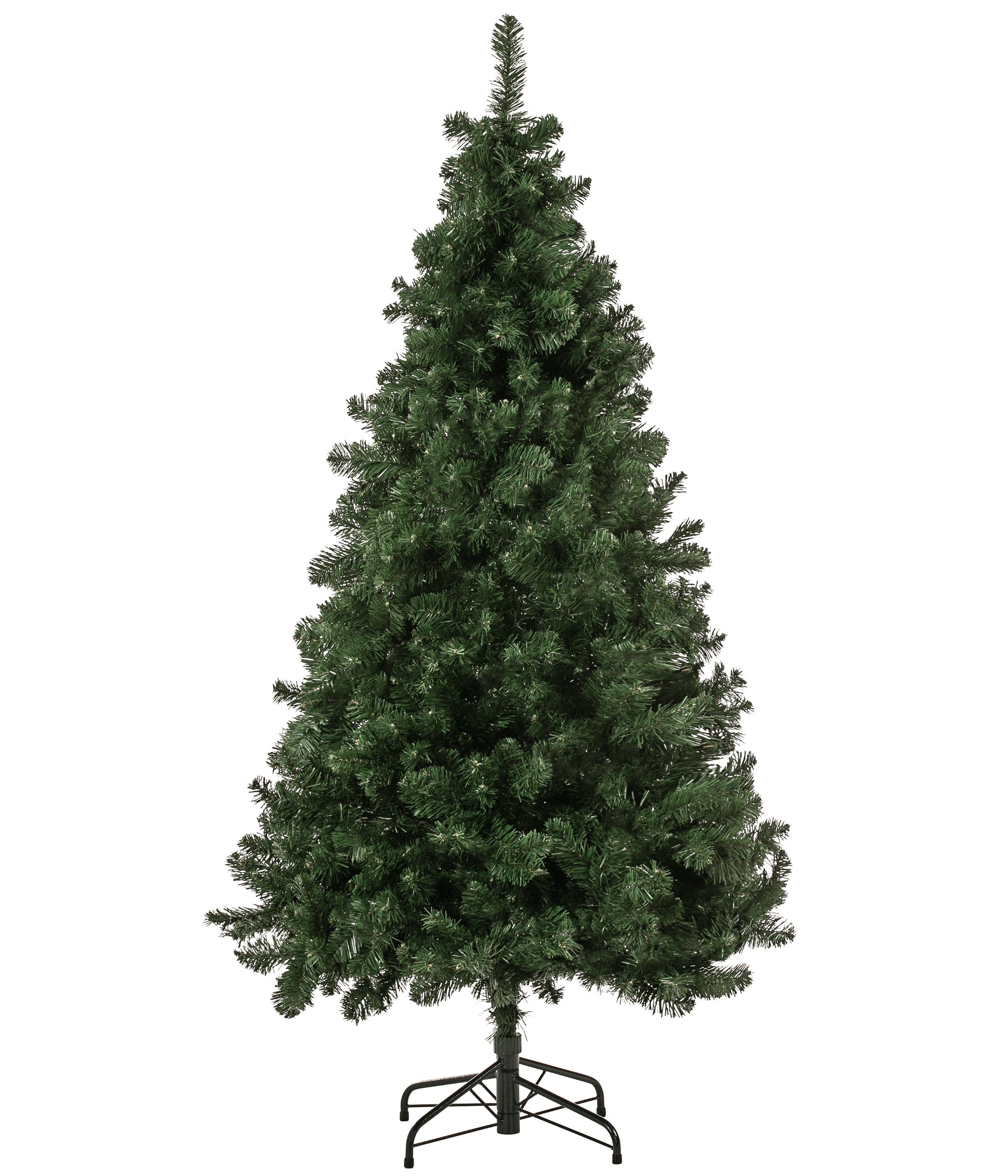 Dehner Künstlicher Weihnachtsbaum Tanne Aron mit Ständer, Höhe 180 cm, Ø 107 cm, hochwertiger künstlicher Christbaum, Stil Pinie