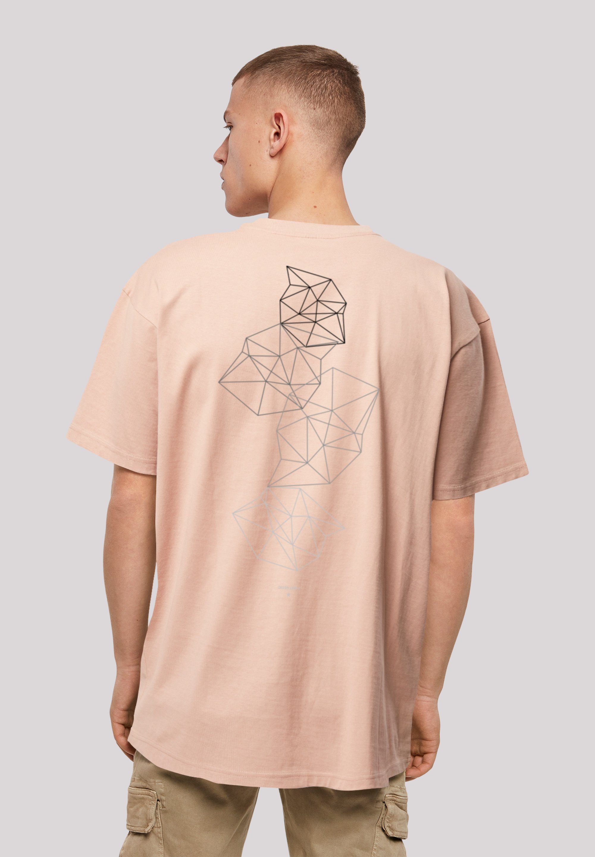 F4NT4STIC T-Shirt Geometric Abstract Print amber