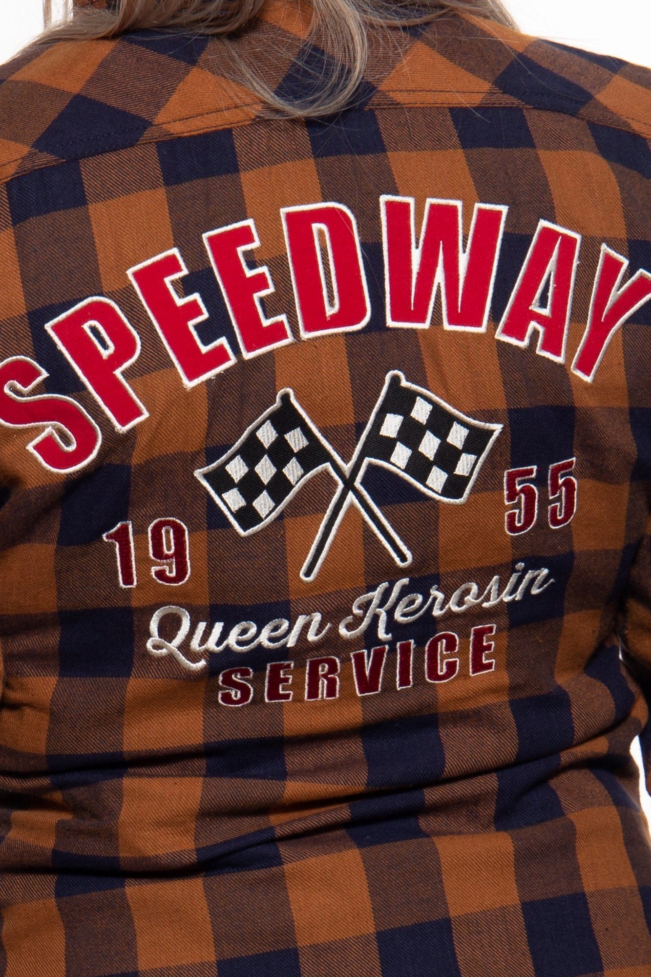 King Kerosin QueenKerosin Speedway Stickerei mit Hemdbluse und Karo-Muster