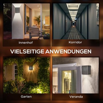 Outsunny Außen-Wandleuchte Außenwandleuchte, LED fest integriert, Warmweiß, LED Gartenleuchte mit 3000K Warmweißes Licht