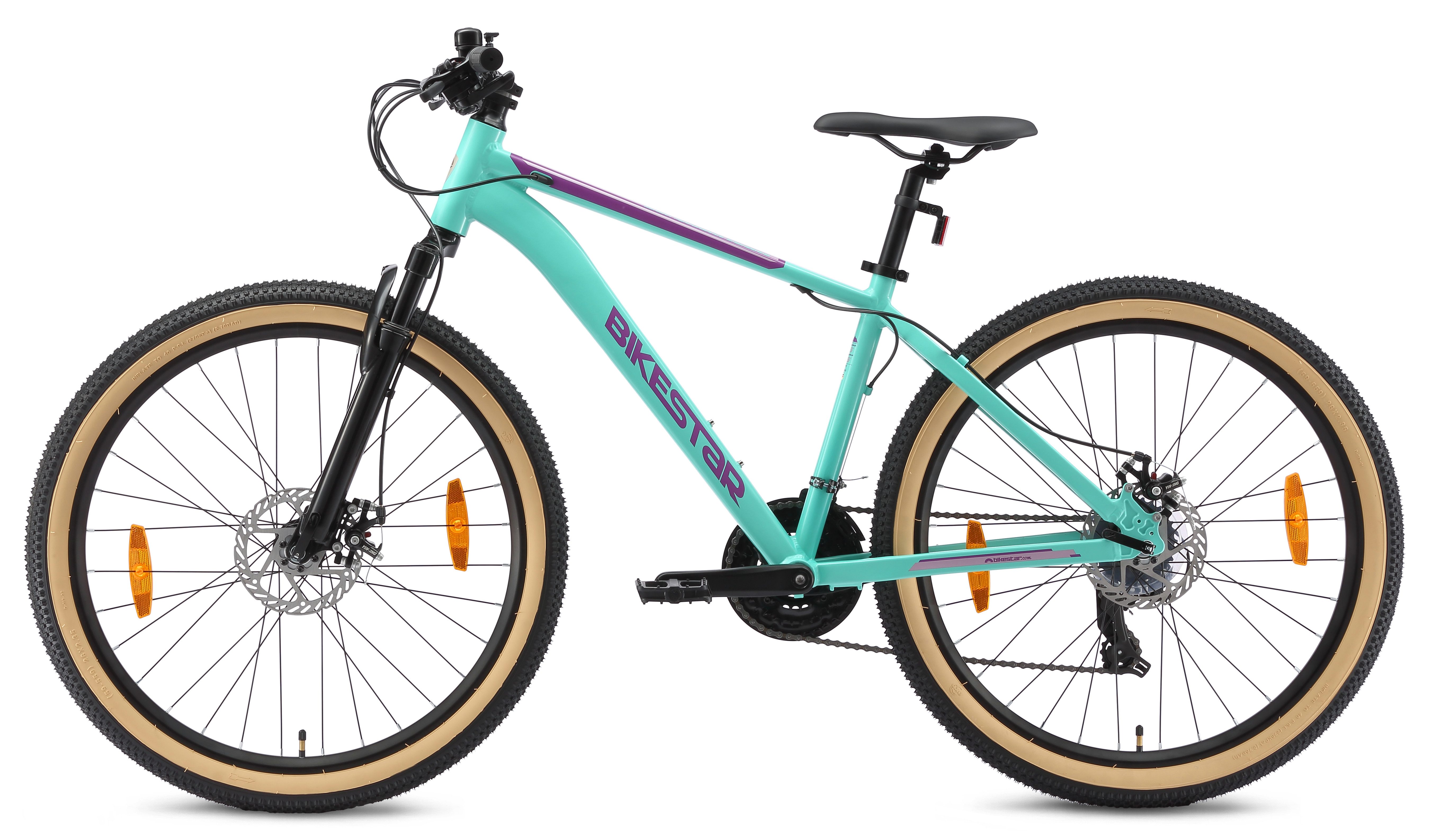 Bikestar Mountainbike, 21 Gang Shimano RD-TY300 Schaltwerk, Kettenschaltung, für Damen und Herren, Kettenschaltung