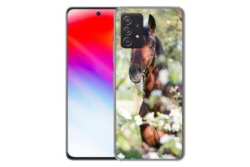 MuchoWow Handyhülle Pferde - Blüte - Frühling - Tiere, Phone Case, Handyhülle Samsung Galaxy A53, Silikon, Schutzhülle