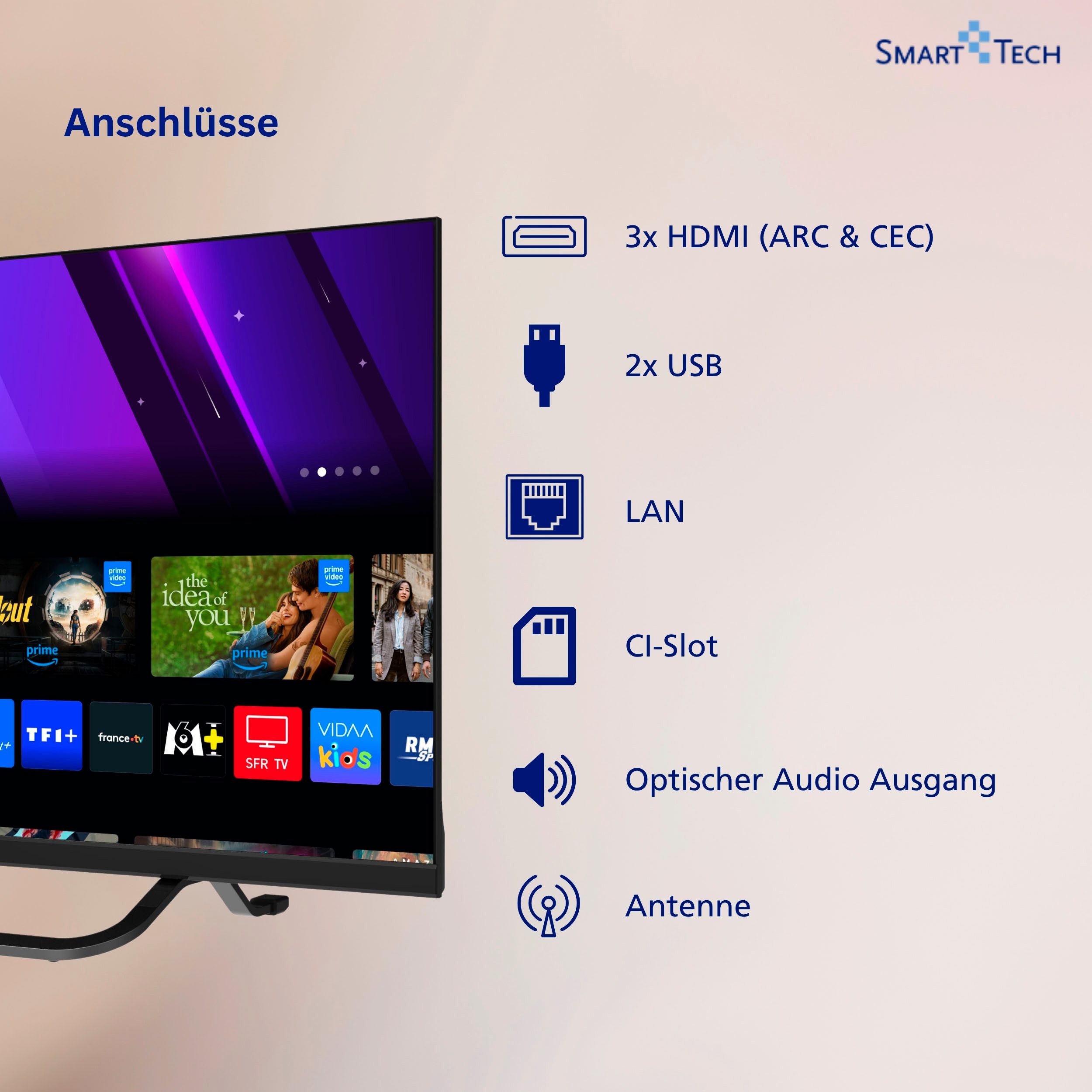 Smart Tech 24HV02V LED-Fernseher (60 cm/24 Zoll, HD ready, Smart-TV) – Bild 4 von 5