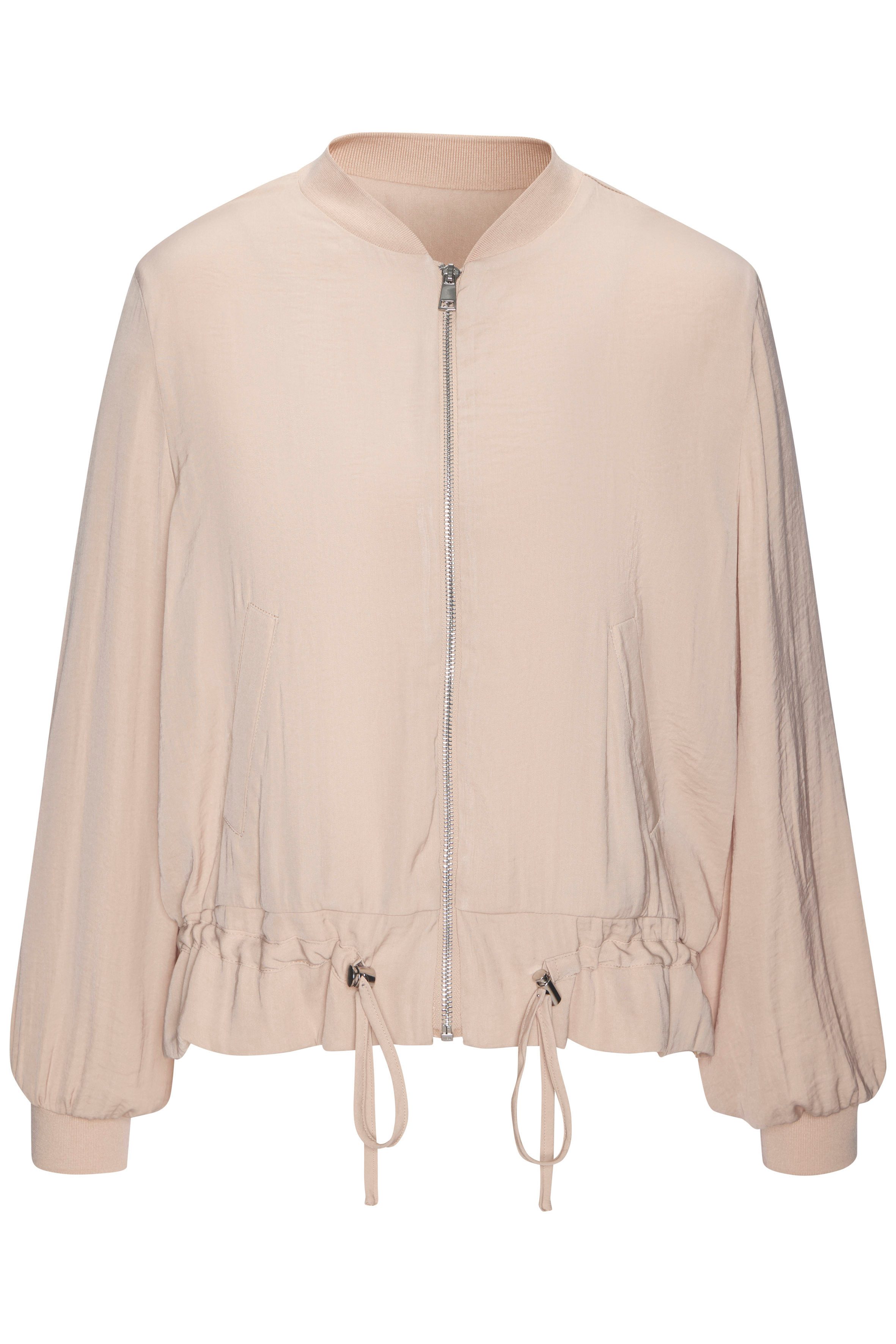 LASCANA Blouson aus leicht glänzender Satinqualität mit Reißverschluss und Taschen Leichte Jacke mit Tunnelzug, luftige Blousonjacke ohne Futter, casual – Bild 2 von 5