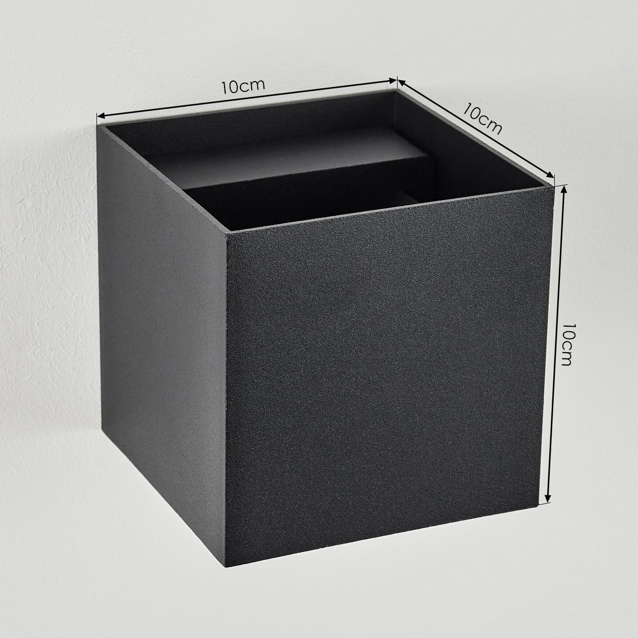 hofstein Außen-Wandleuchte »Salbertand« moderne Außenlampe aus Metall in Schwarz, 3000 Kelvin, Wandlampe mit verstellbarem Lichtspiel, LED 3 Watt, 308 Lumen, IP – Bild 4 von 5