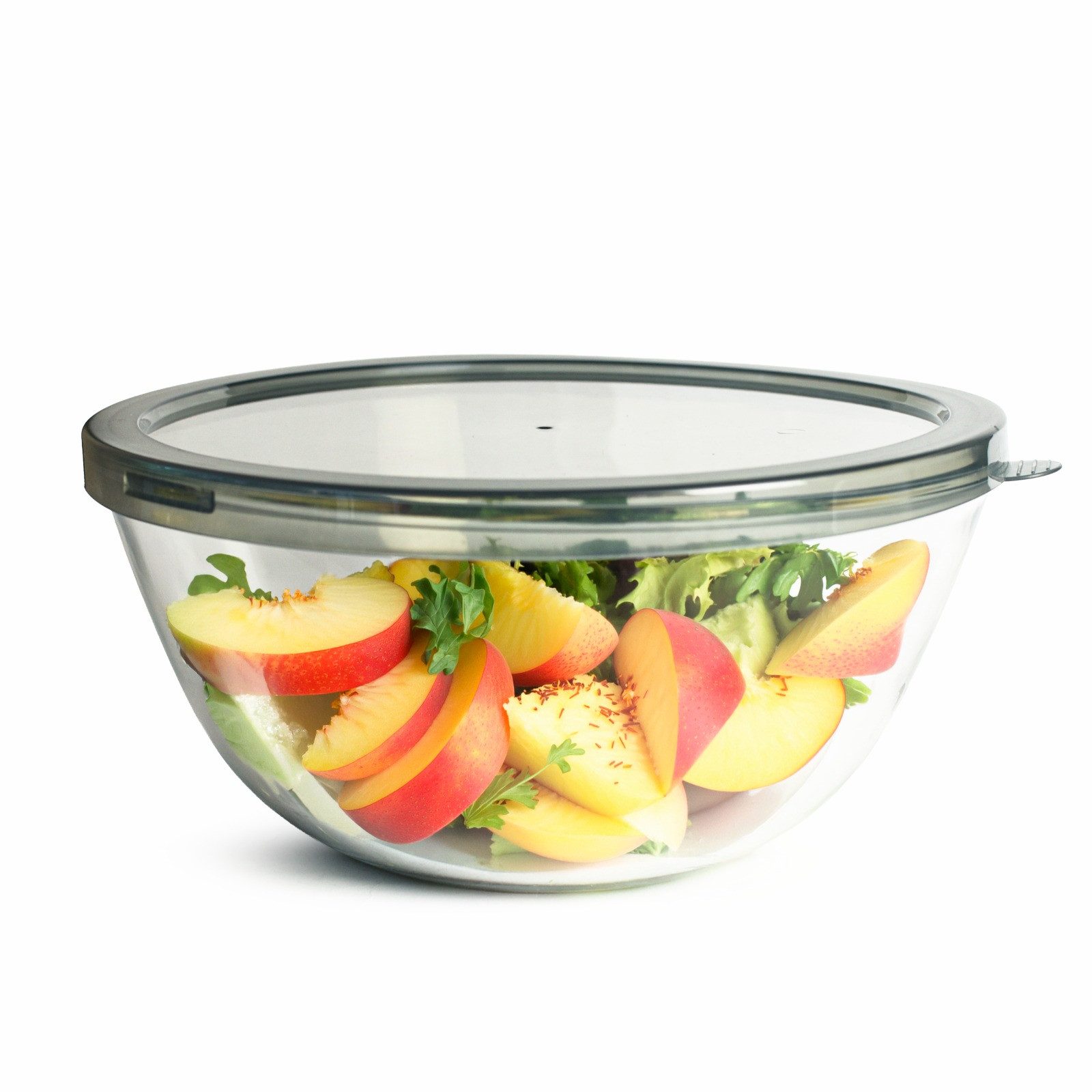 Sendez Salatschüssel XL Glasschale mit Deckel 4,4L Ø27cm Große Salatschale & Teigschüssel, Borosilikatglas, Deckel