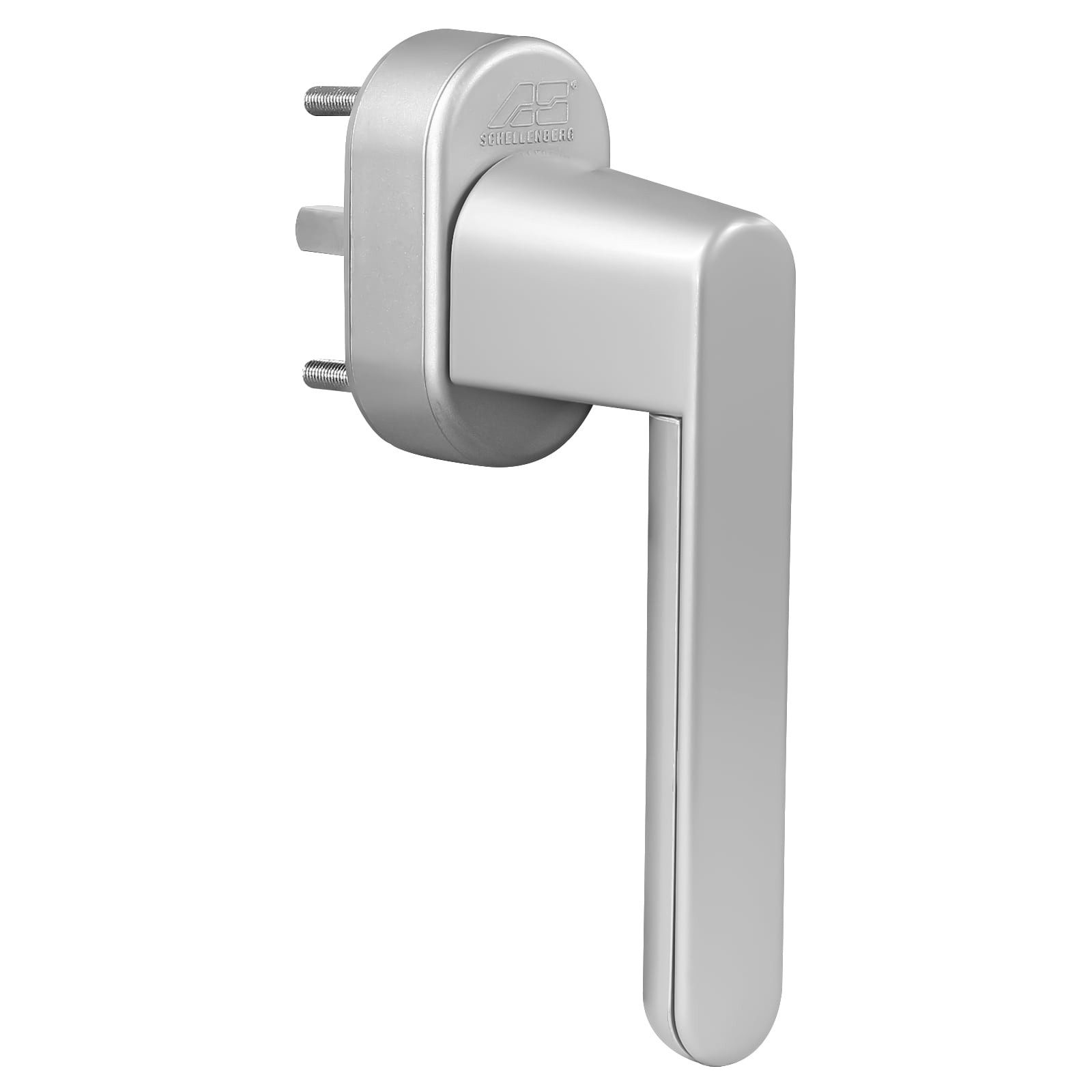 SCHELLENBERG Alarmfenstergriff 115 dB Alarm für Fenster, Balkontüren und Terrassentüren, 32mm Vierkantlänge, L: 13,60 cm, Einbruchschutz, 32mm Vierkantlänge, Silber