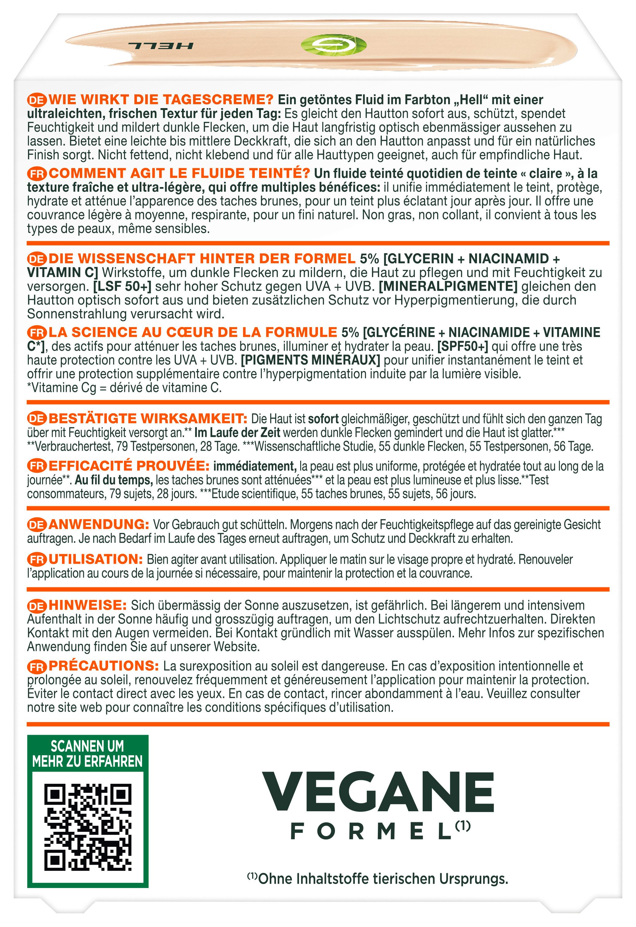 GARNIER Getönte Gesichtscreme Garnier Vitamin C Wonder Tint All-In-1 Getöntes Fluid