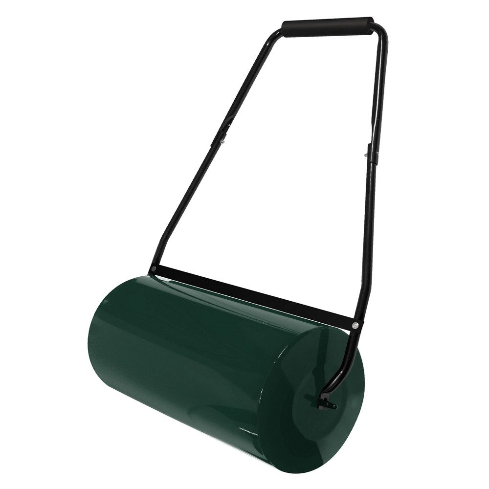 ECD Germany Rasenwalze Rasenroller zur Bodenverdichtung befüllbar mit Wasser/Sand Bodenwalze,Stahl Gartenwalze 50L Füllvolumen 59,5cm breit Ø31,5cm Handwalze Grün