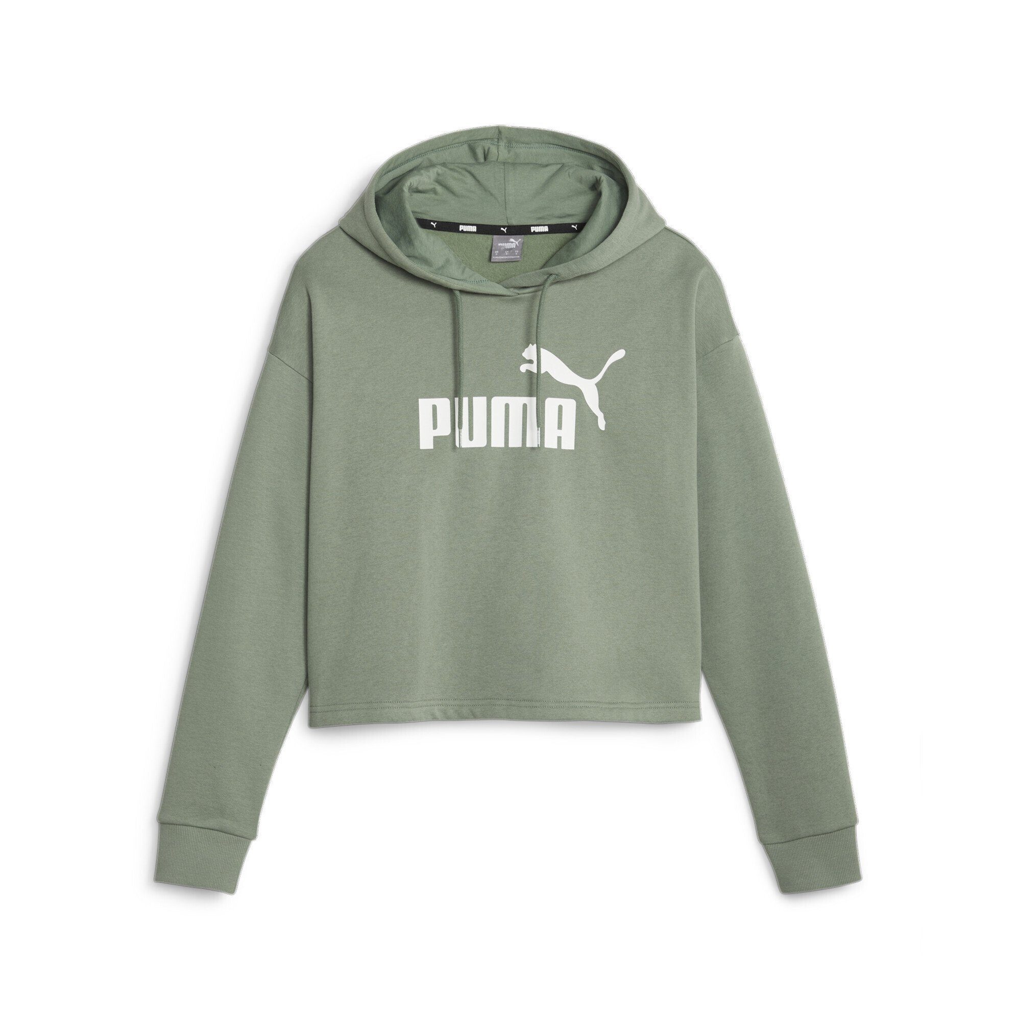 PUMA Sweatshirt Essentials+ Cropped Logo Hoodie Damen Eucalyptus Green