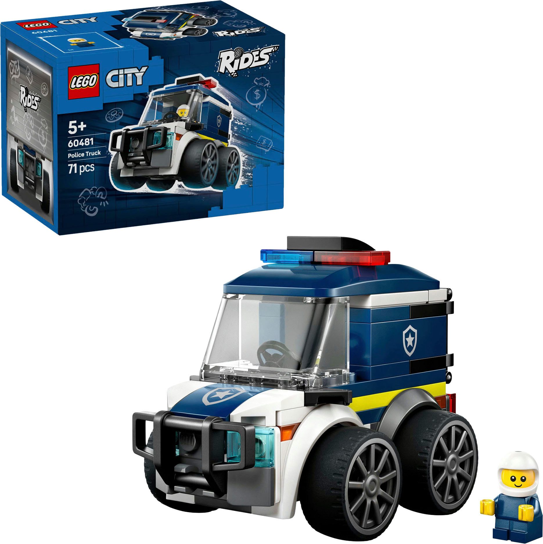 LEGO® Coole Flitzer – Polizei-Truck (60481), LEGO City Konstruktionsspielsteine, (71 St), Made in Europe