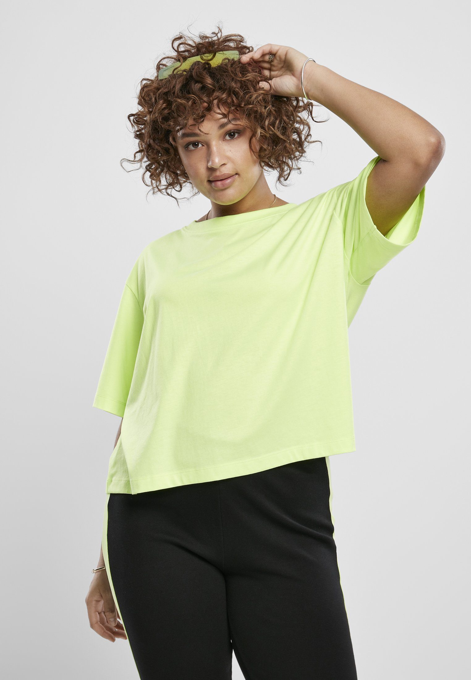 CLASSICS Oversized Tee Short Neon 2-Pack T-Shirt Damen (1-tlg) URBAN Ladies