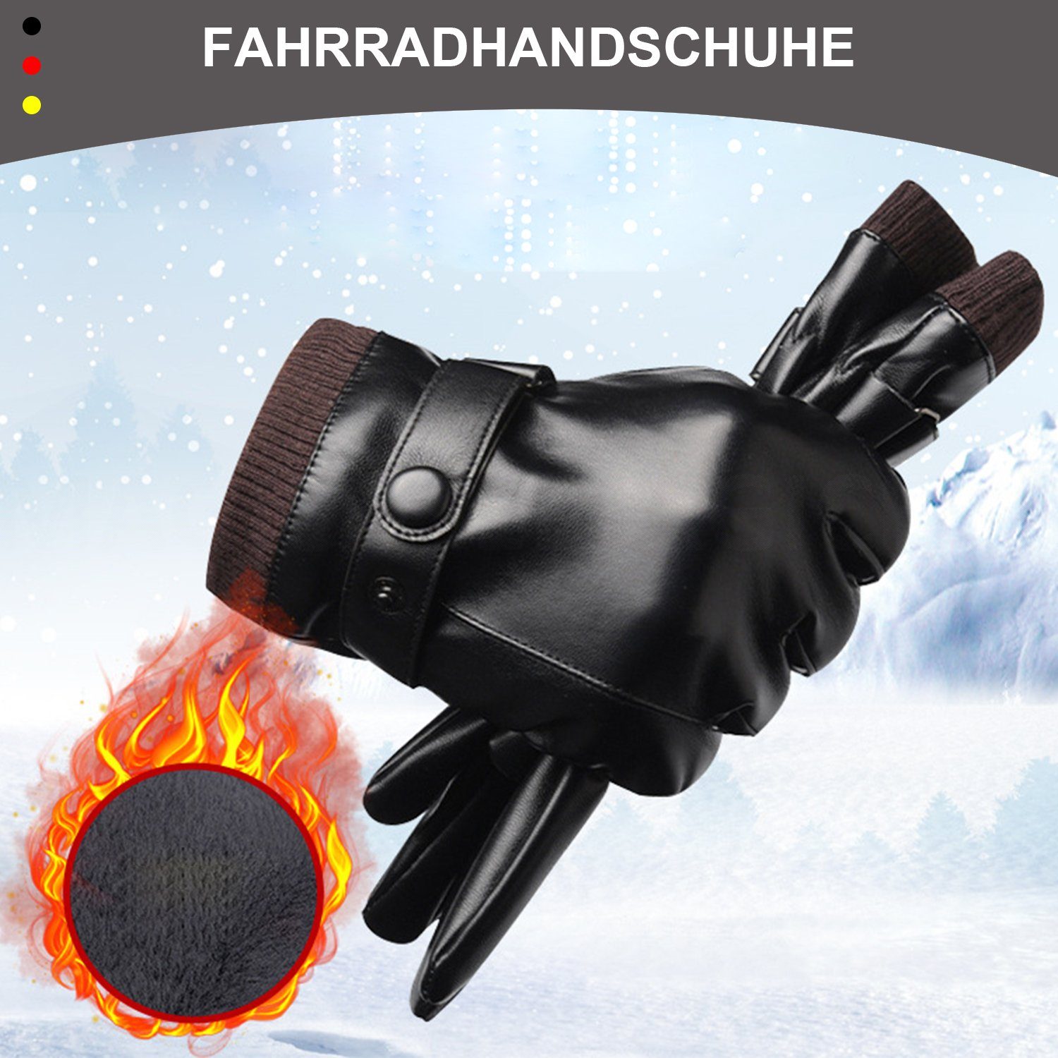 Lederhandschuhe gepolstert Touchscreen Herren Handschuhe MAGICSHE